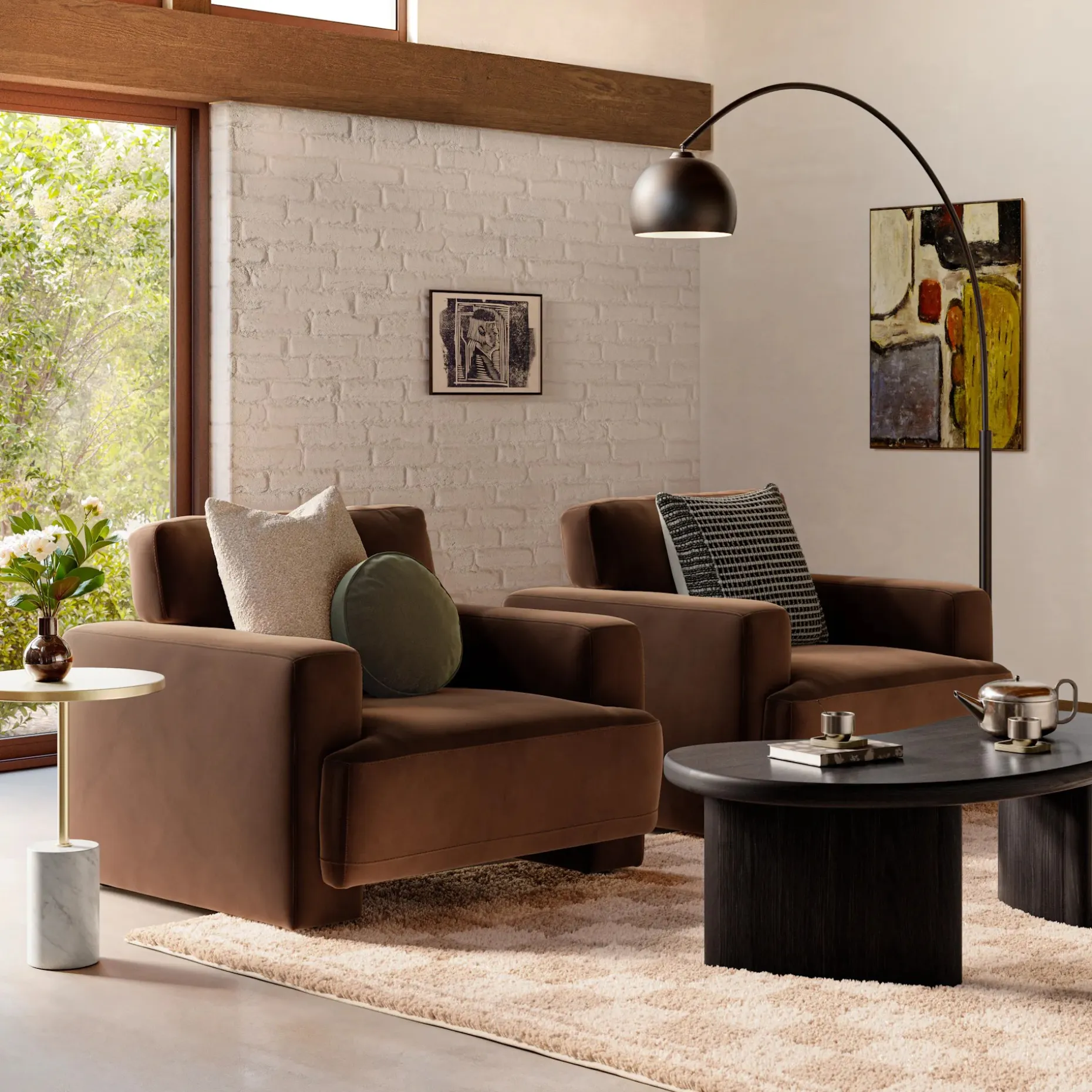 Sadie 44" Velvet Lounge Chair - Hale Earth