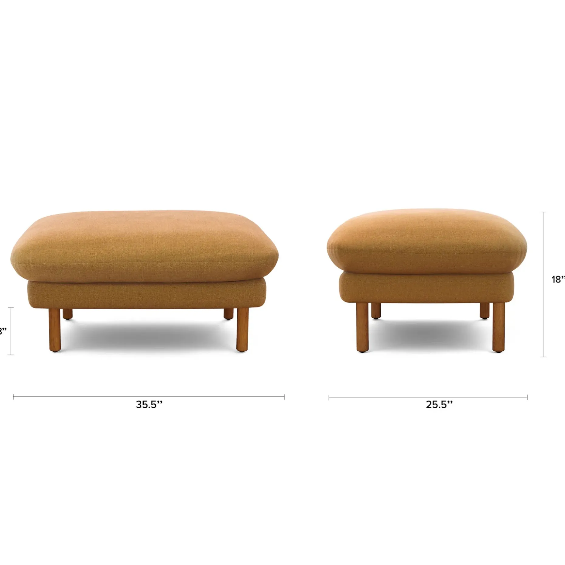Sanders 35.5" Ottoman - Hestia Ginger
