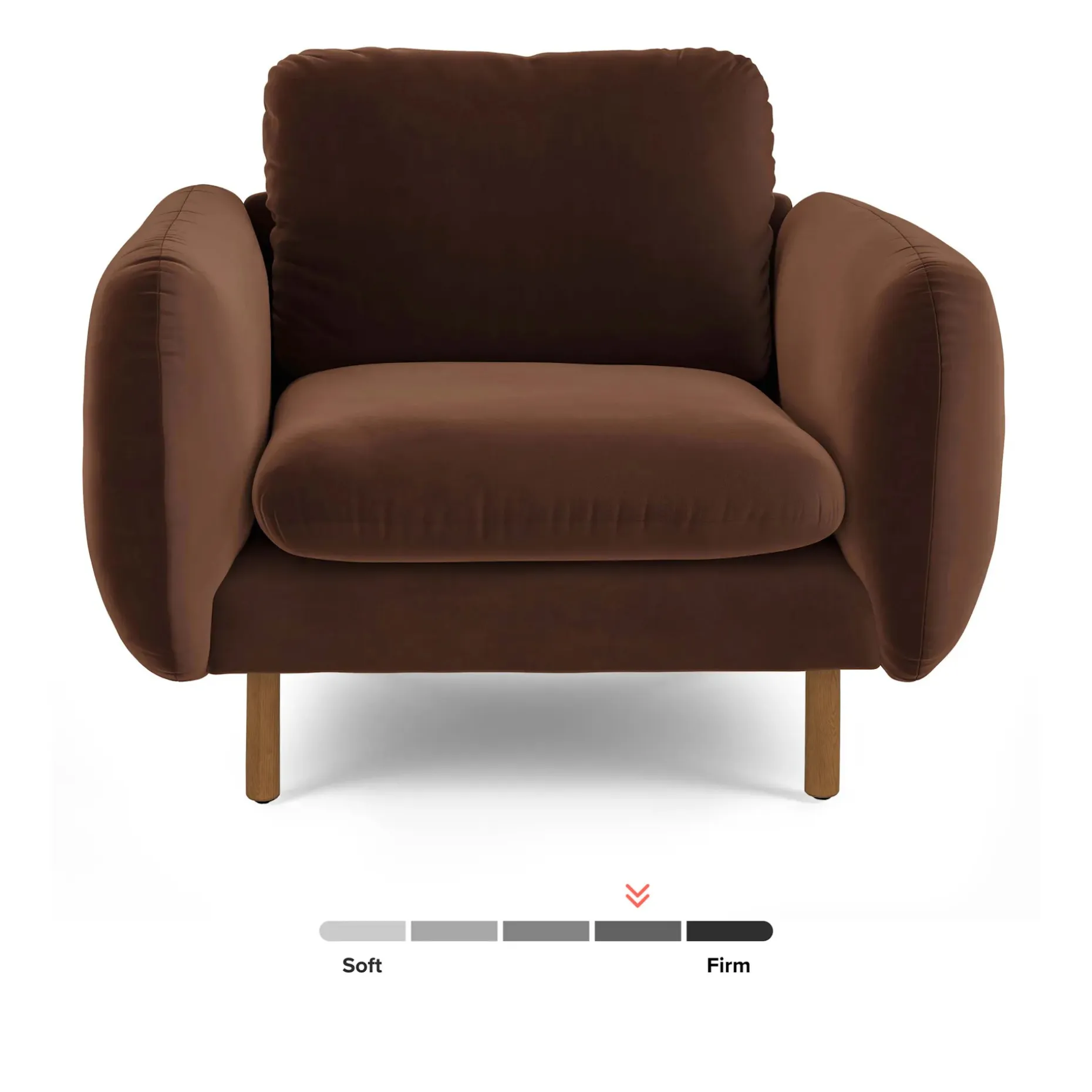 Sanders 37" Velvet Lounge Chair - Plush Pacific Brown
