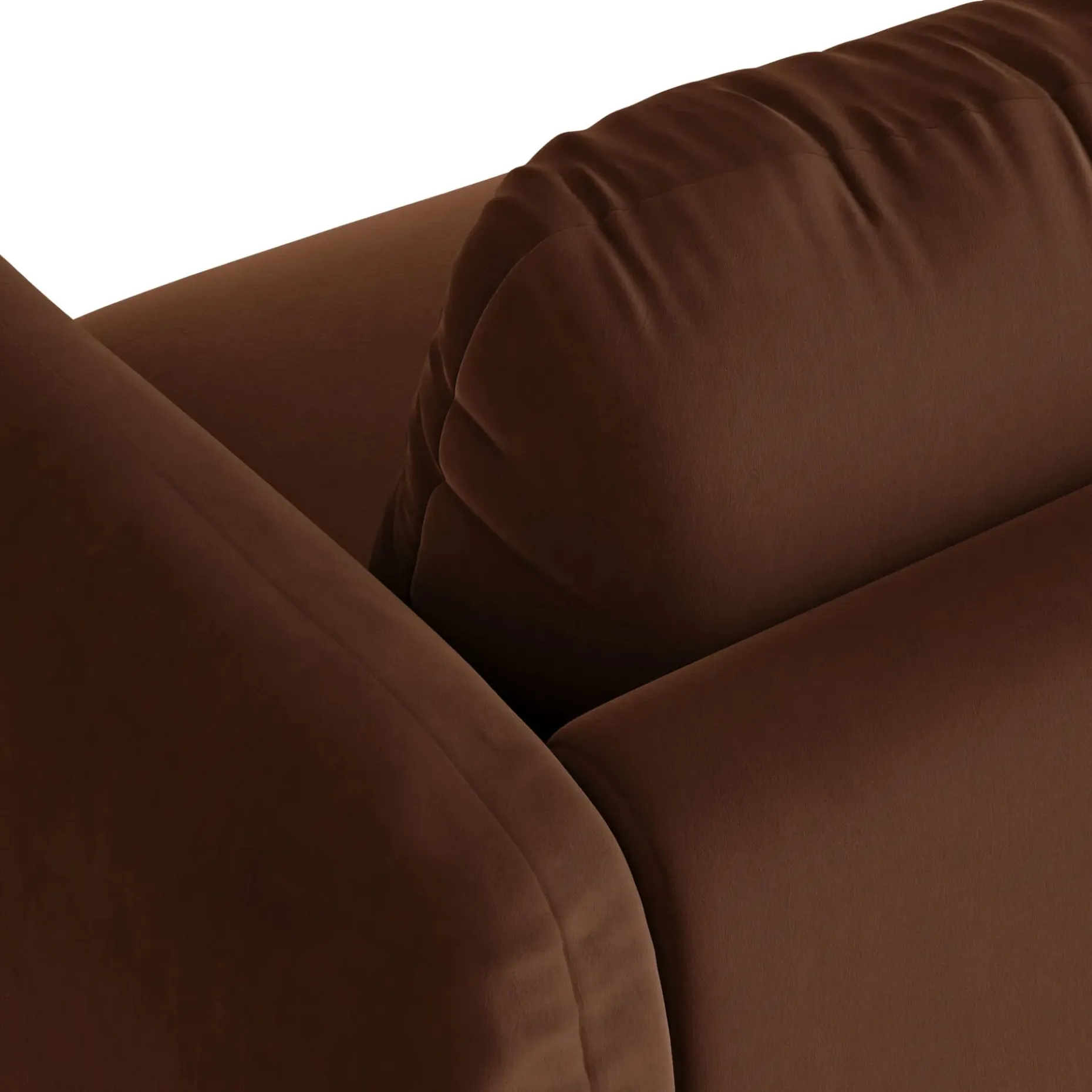 Sanders 37" Velvet Lounge Chair - Plush Pacific Brown