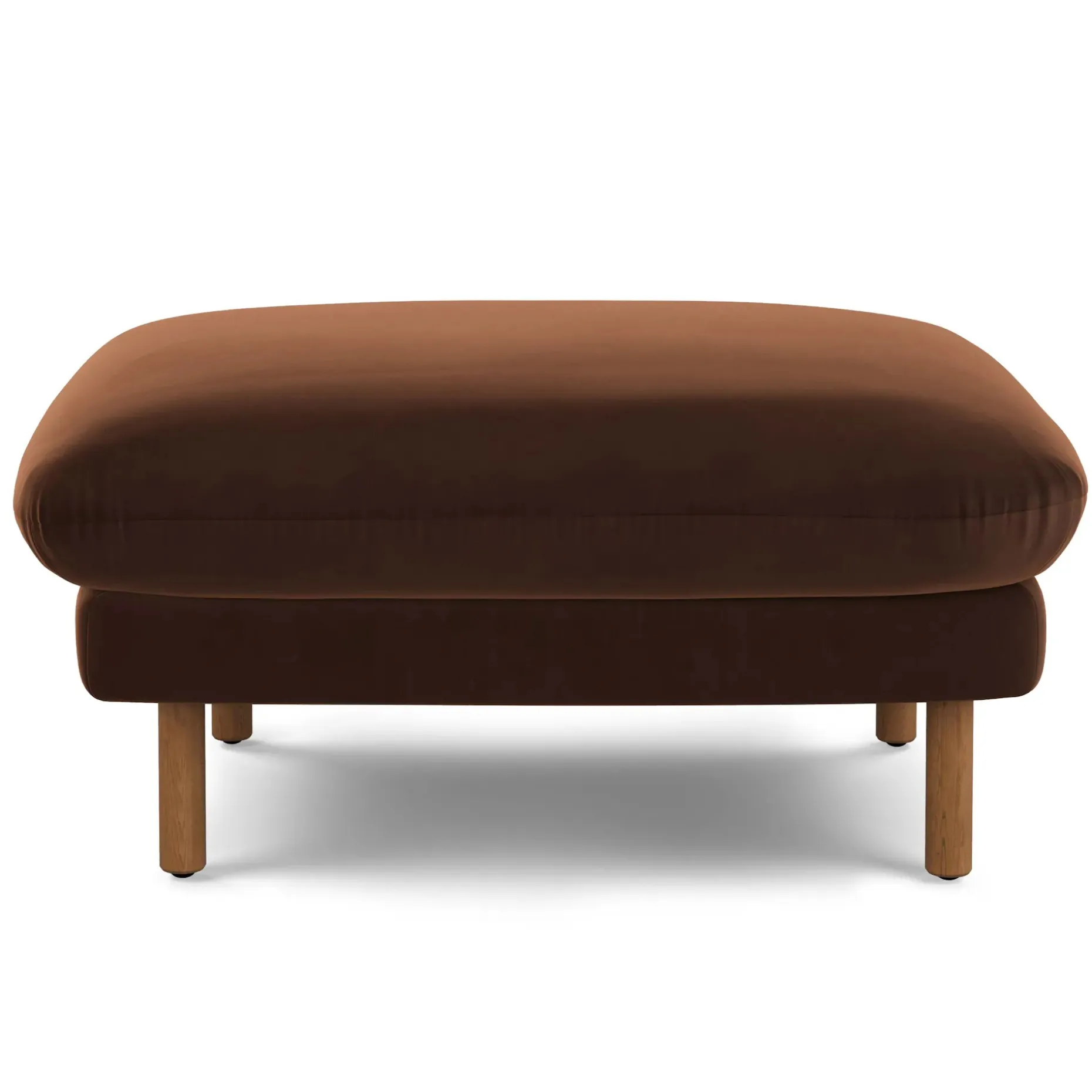 Sanders 35.5" Velvet Ottoman - Plush Pacific Brown