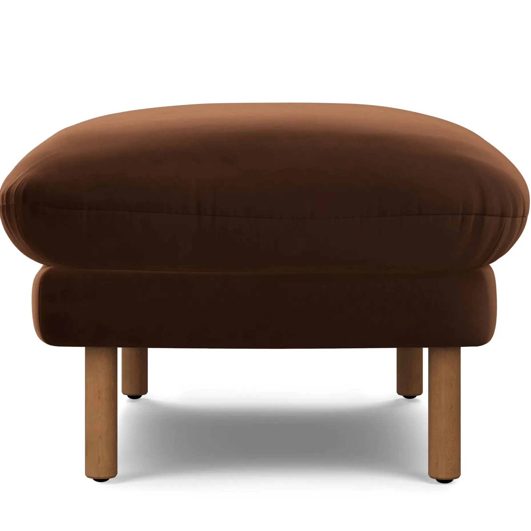 Sanders 35.5" Velvet Ottoman - Plush Pacific Brown