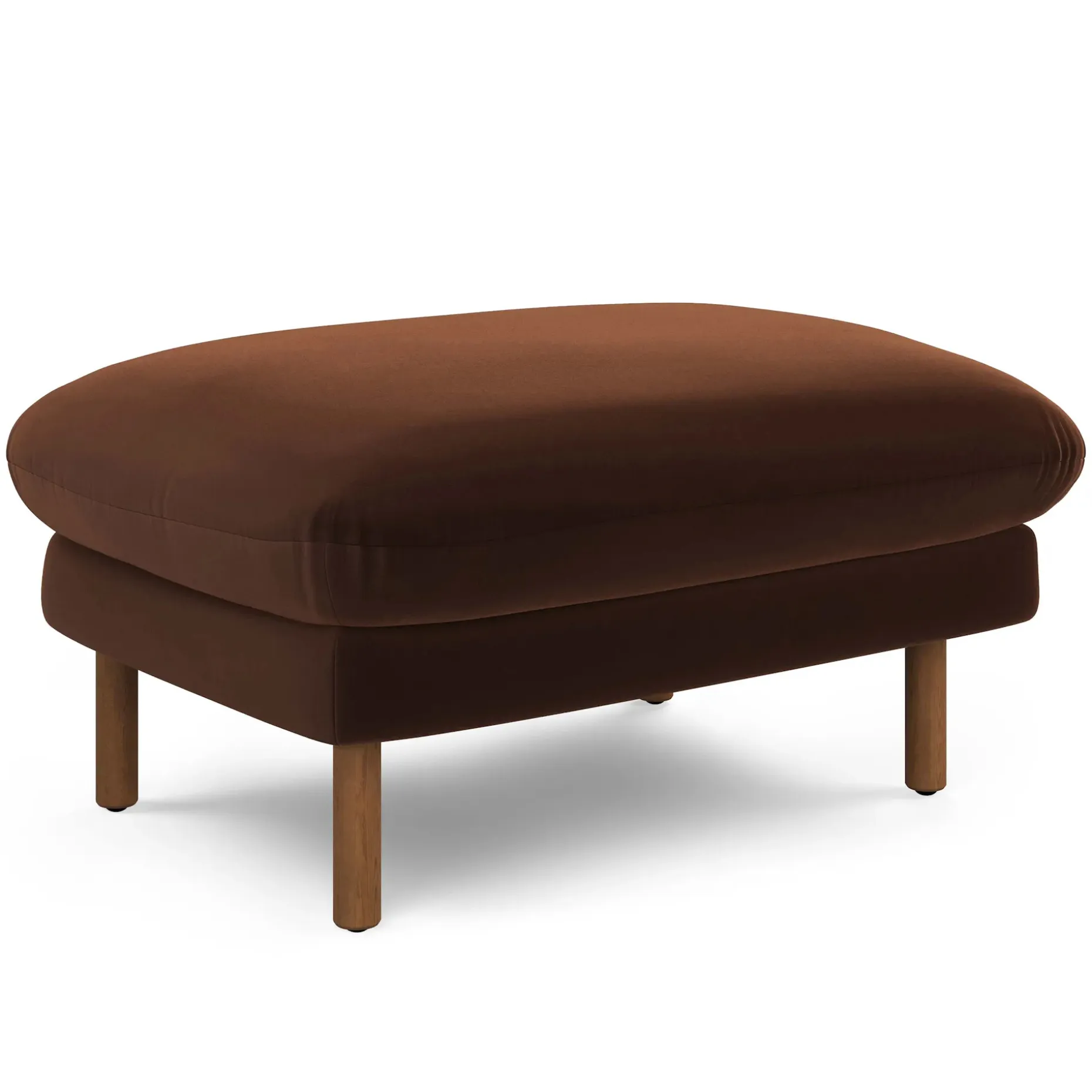 Sanders 35.5" Velvet Ottoman - Plush Pacific Brown