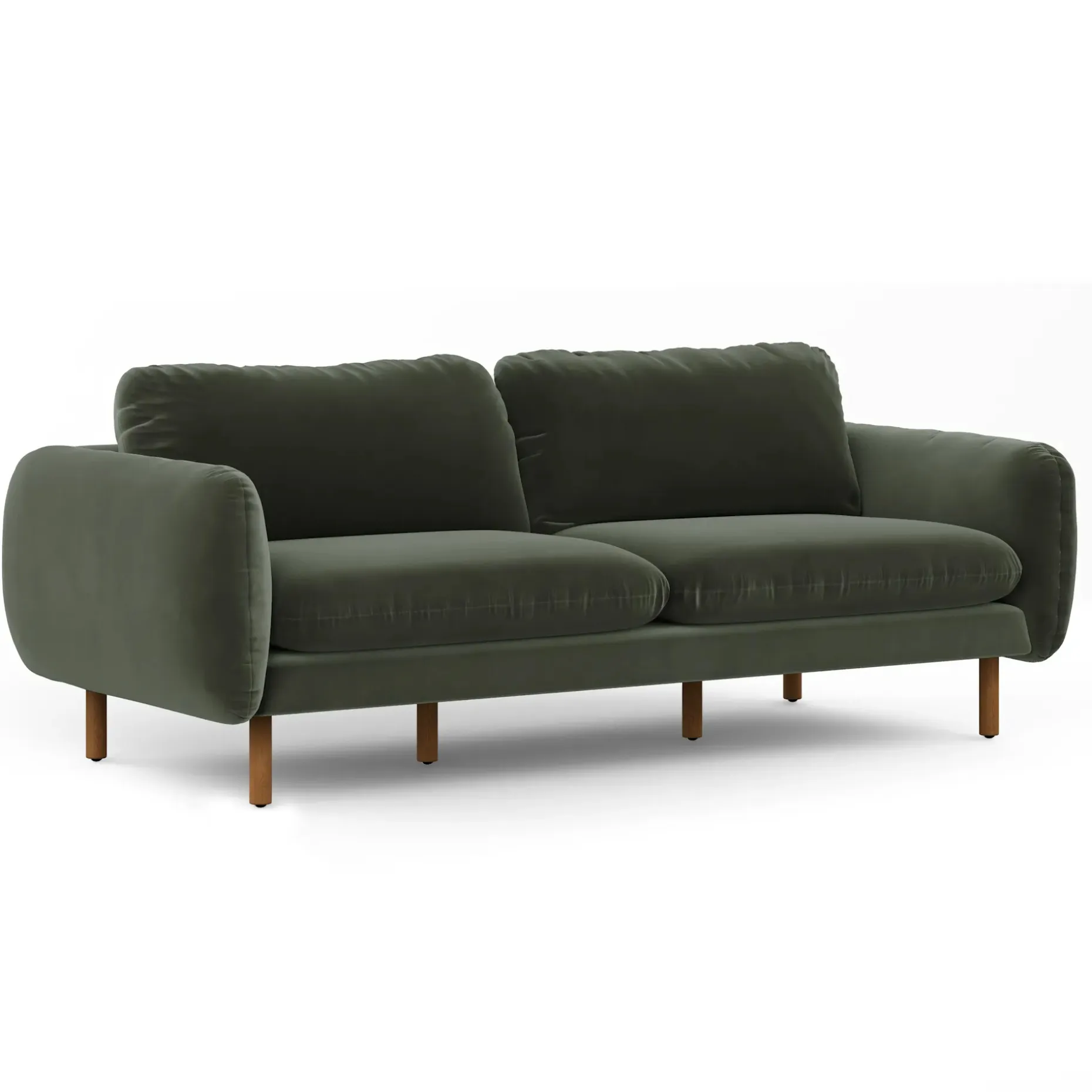 Sanders 85.5" Velvet Sofa - Plush Pacific Green