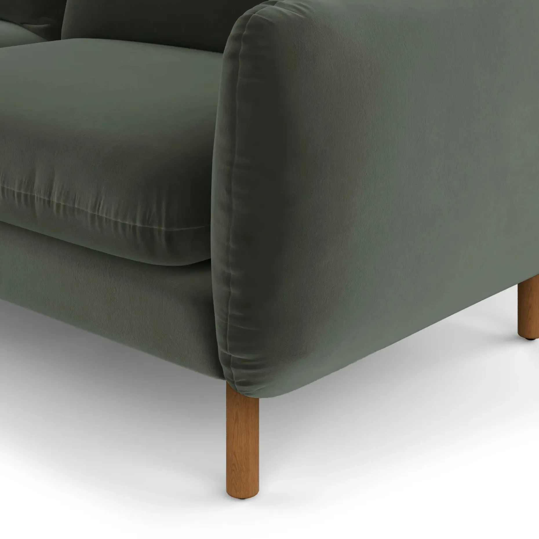 Sanders 85.5" Velvet Sofa - Plush Pacific Green