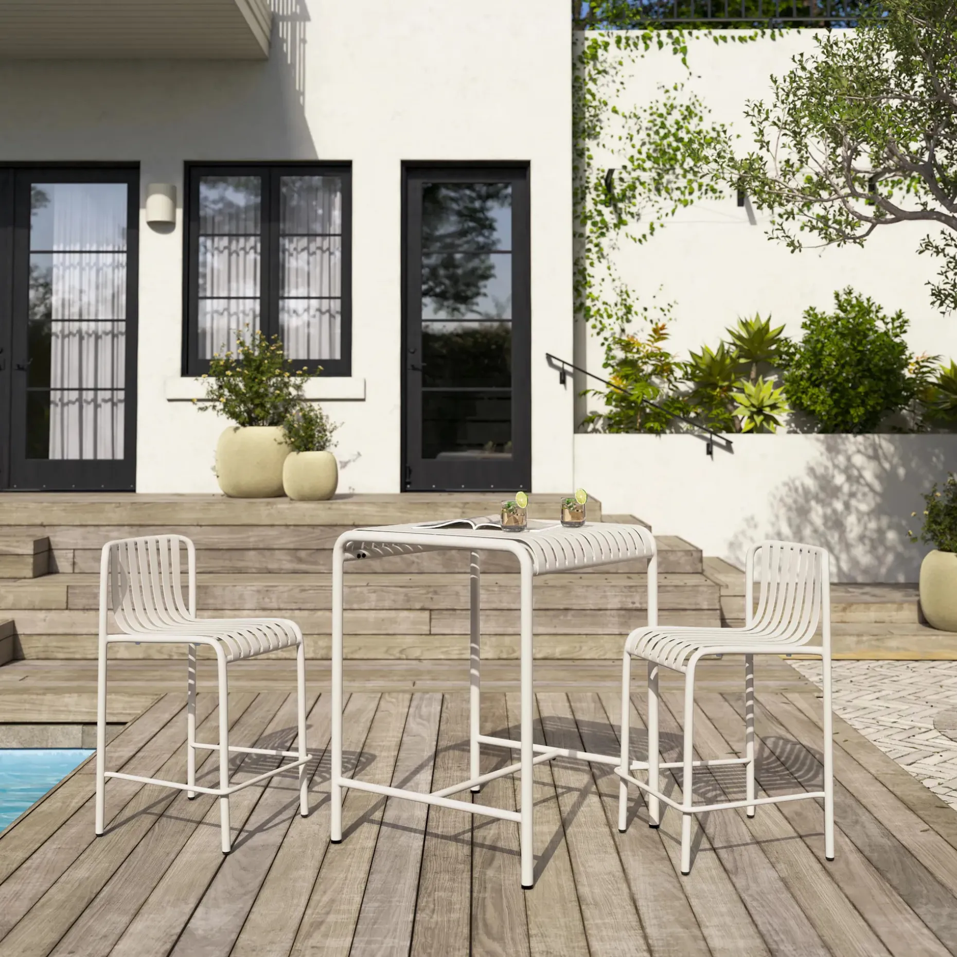 Sarek 29.5" Outdoor Bar Table - Khaki Green