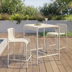 Sarek 29.5" Outdoor Bar Table - Taupe