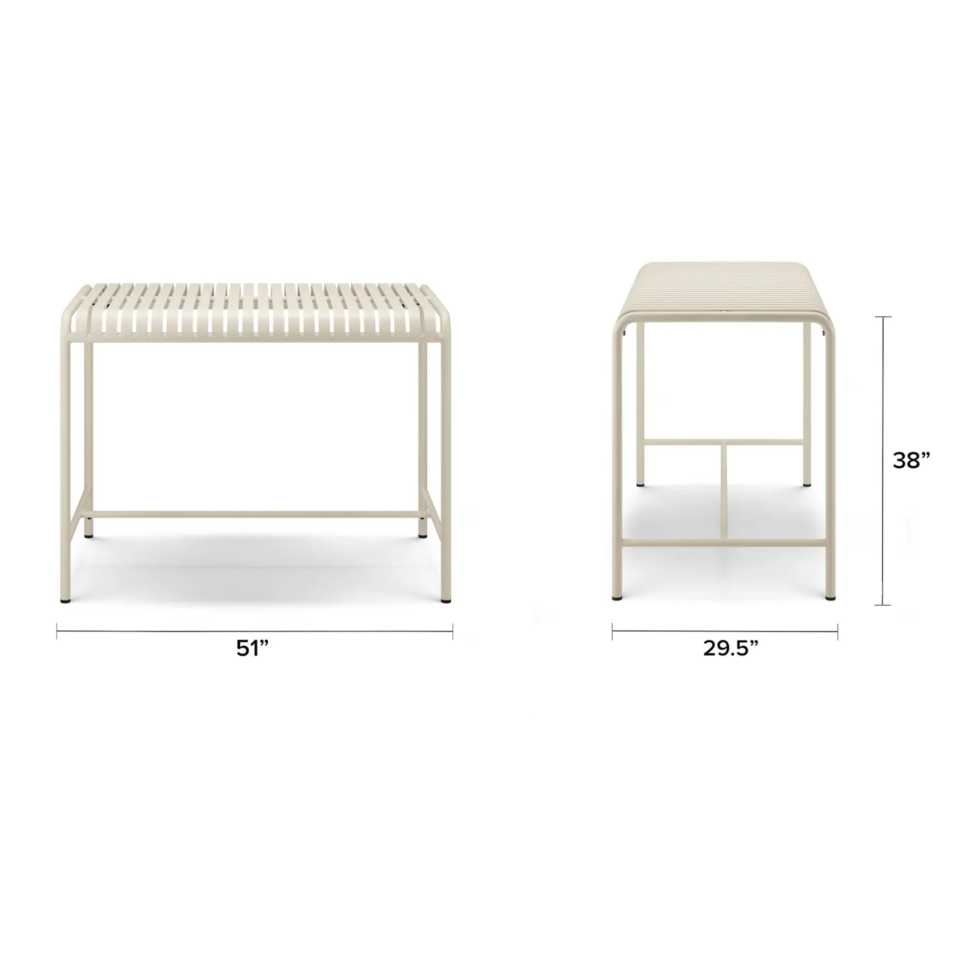 Sarek 51" Outdoor Bar Table - Taupe