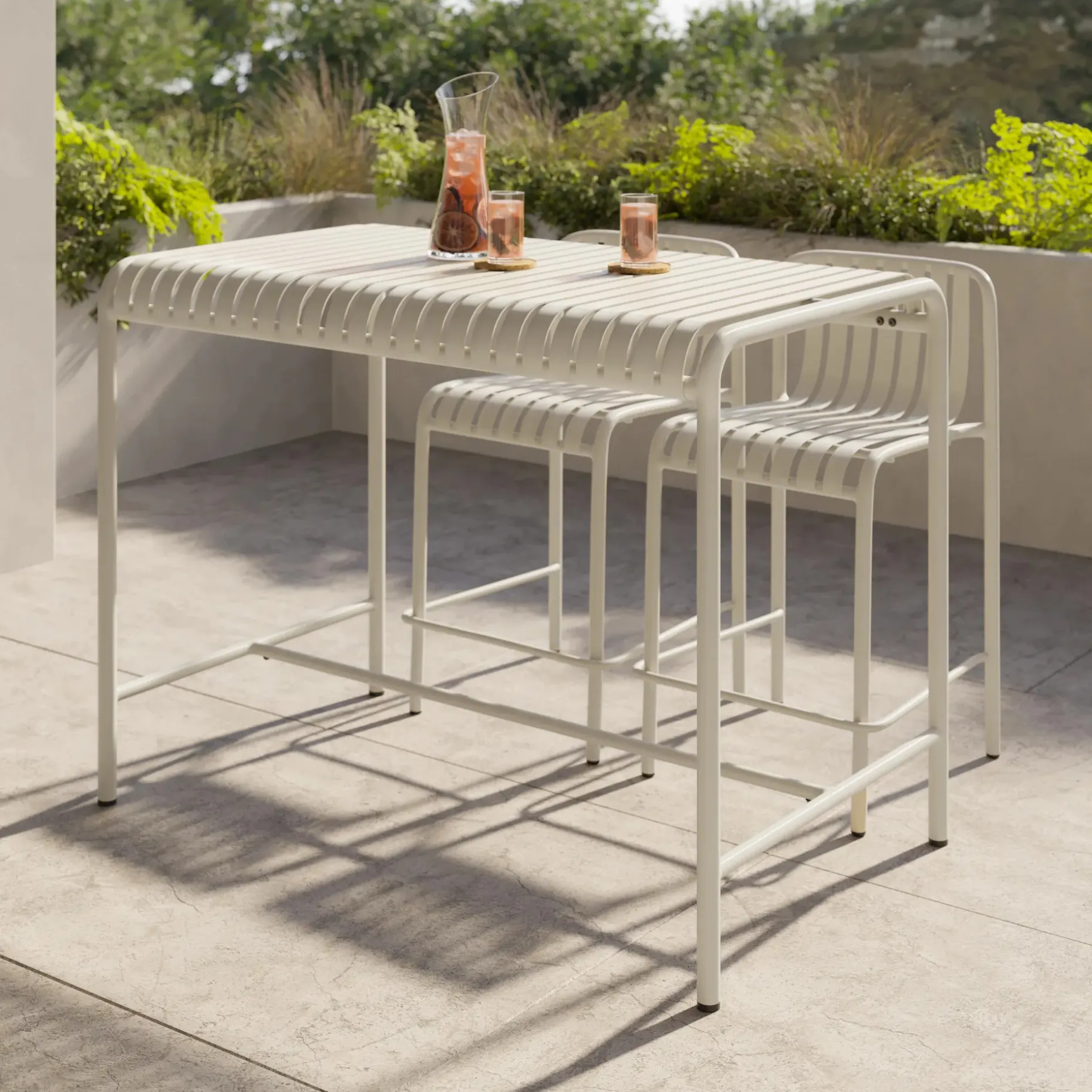 Sarek 51" Outdoor Bar Table - Taupe