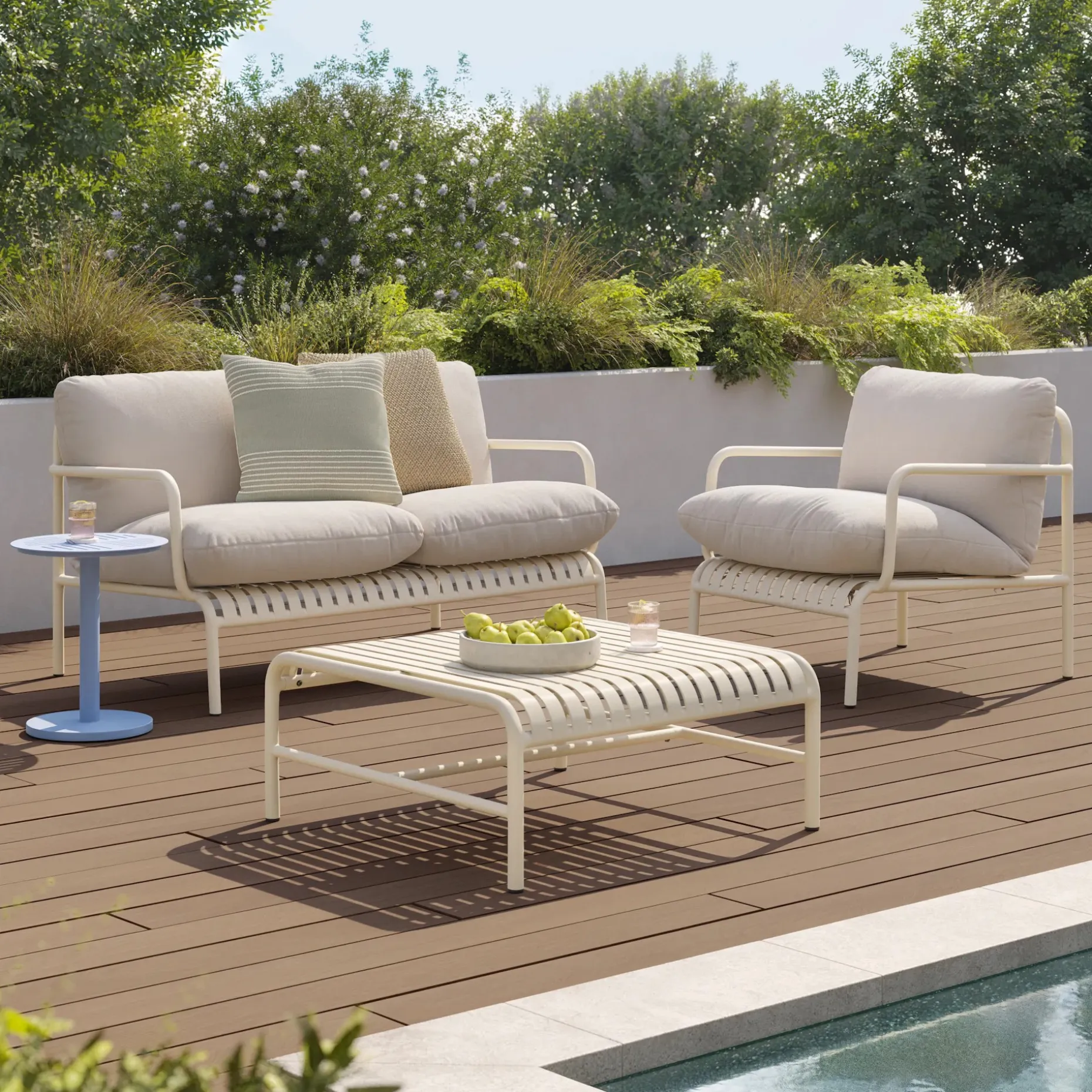 Sarek 34" Outdoor Coffee Table - Taupe