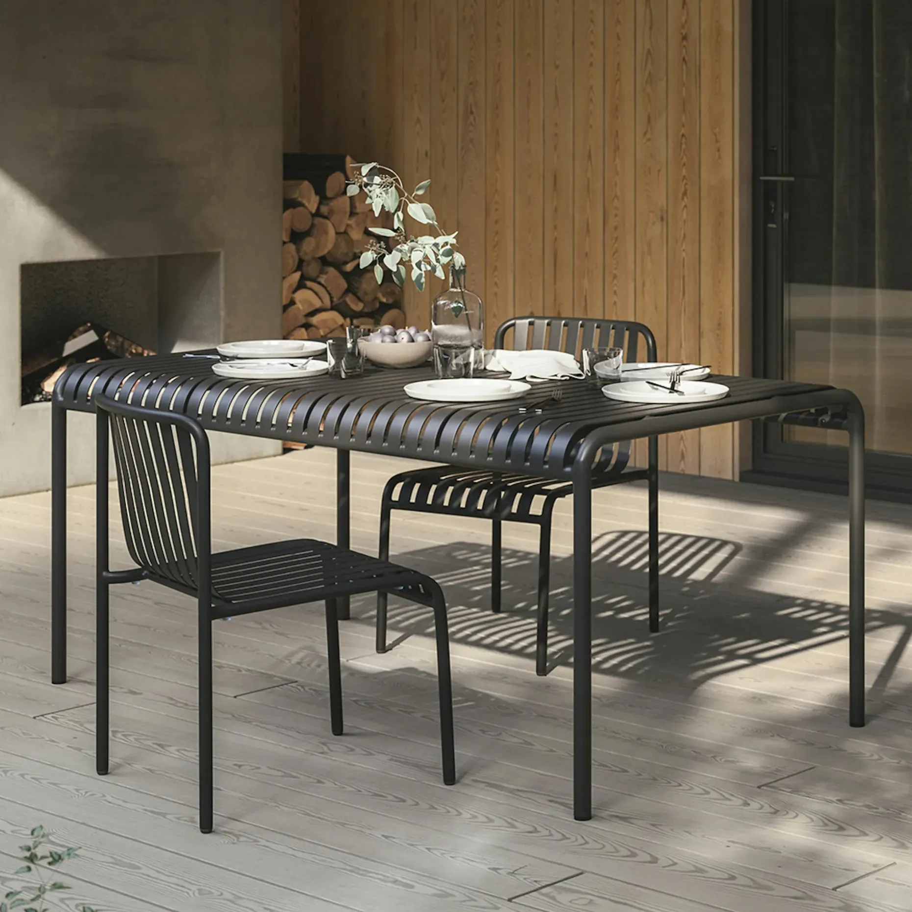 Sarek 67" Outdoor Dining Table - Black