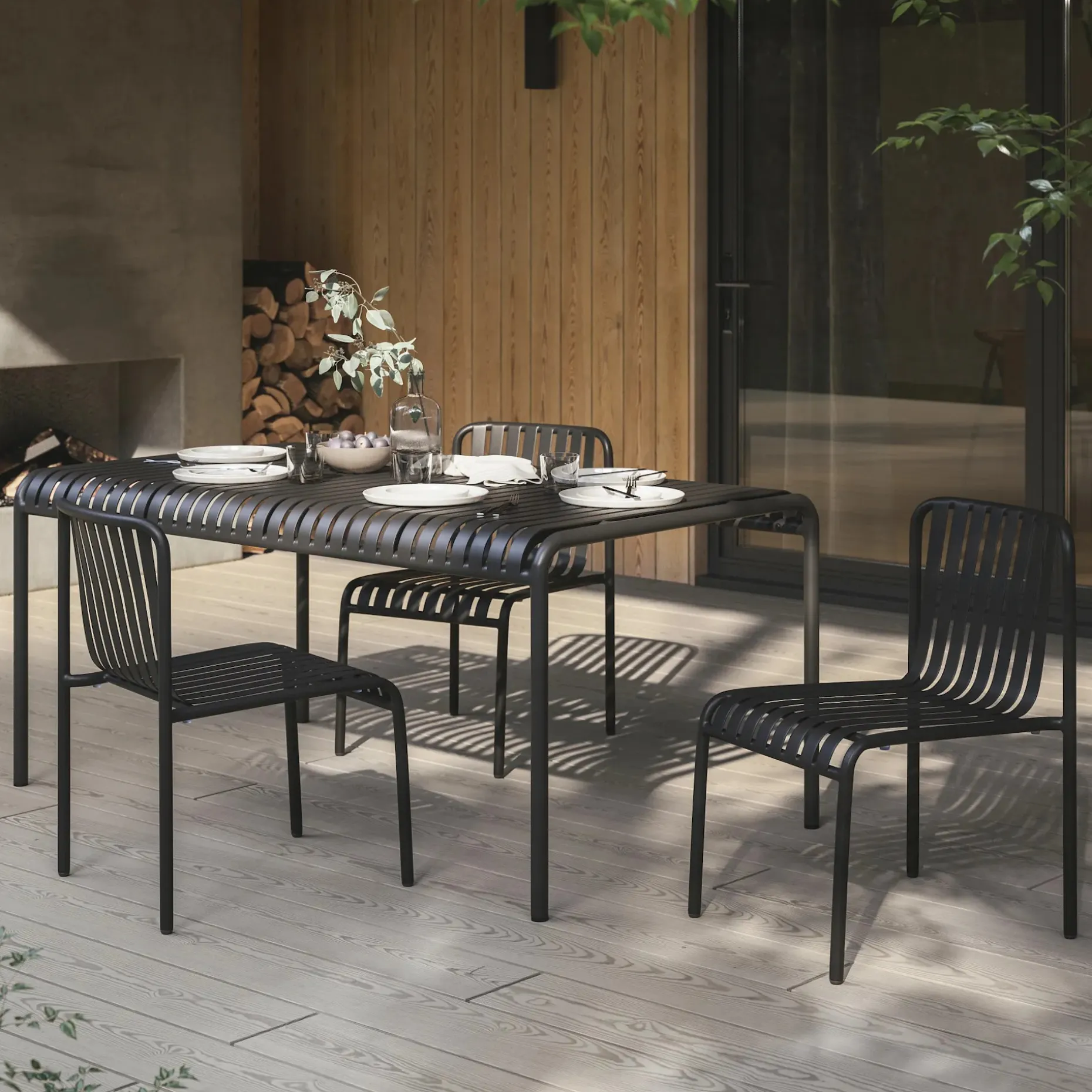 Sarek 67" Outdoor Dining Table - Black