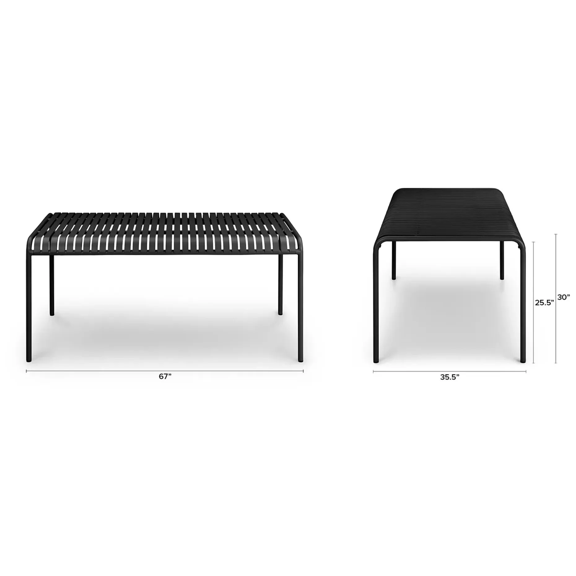 Sarek 67" Outdoor Dining Table - Black