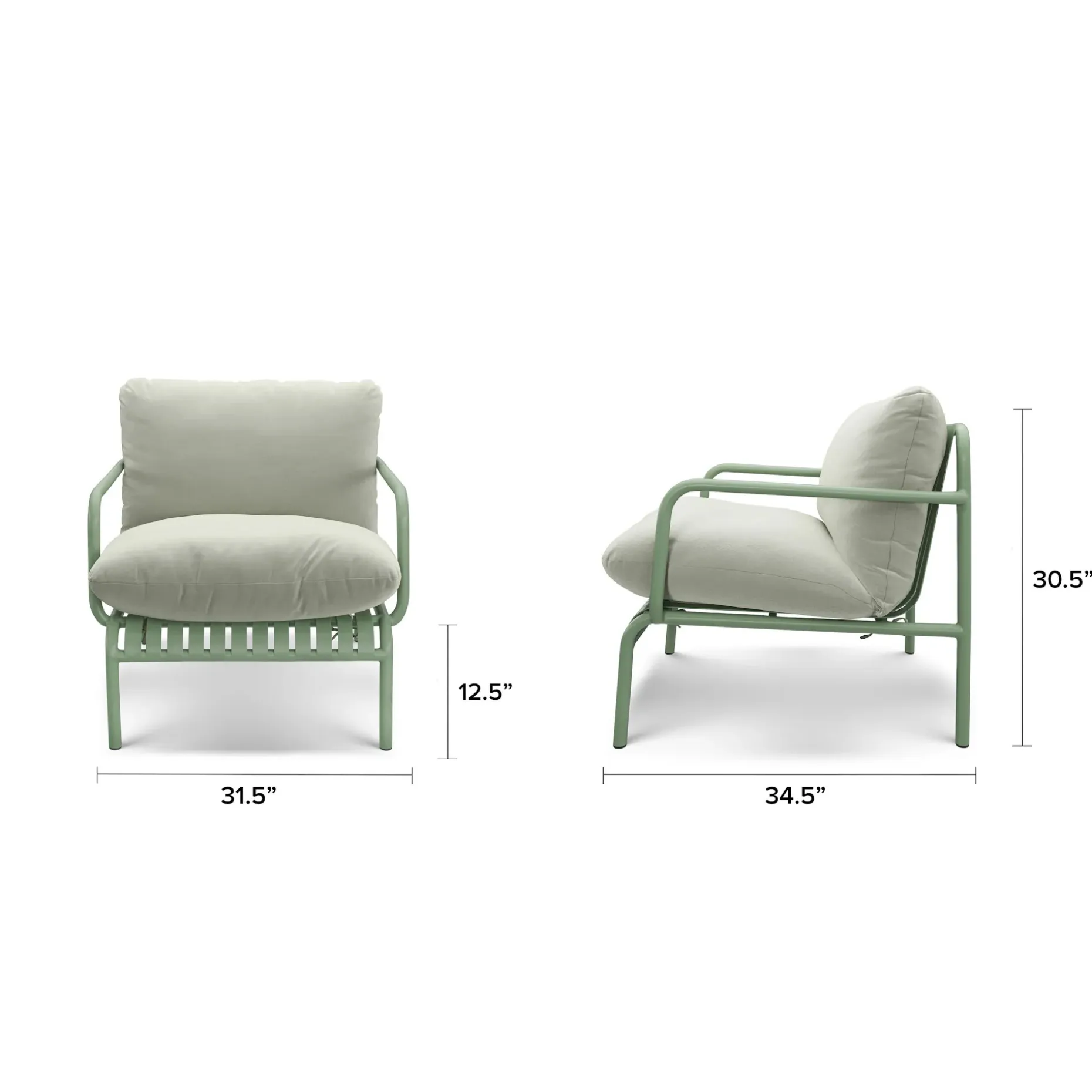 Sarek 31.5" Outdoor Lounge Chair Set - Sunbrella® Mint