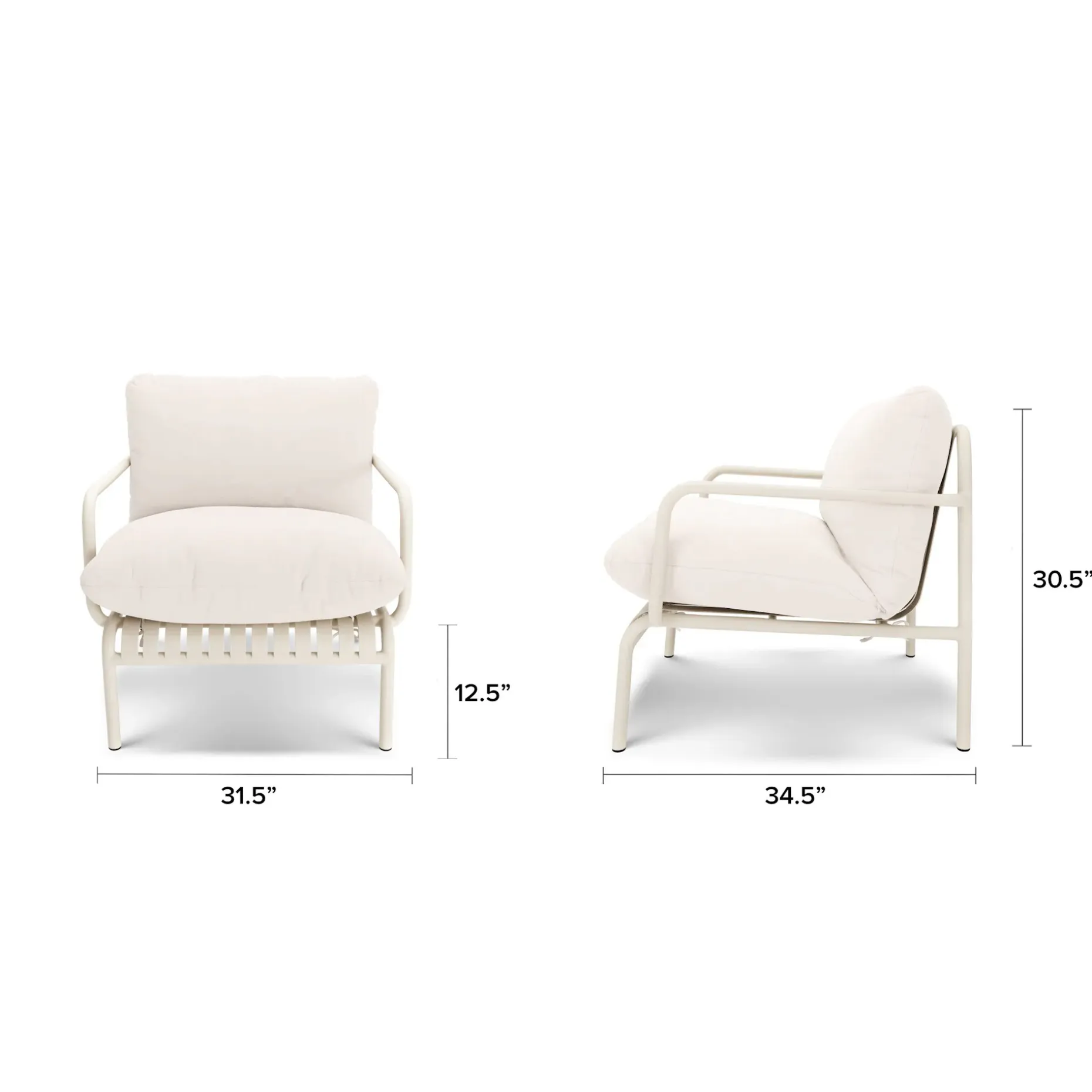 Sarek 31.5" Outdoor Lounge Chair Set - Sunbrella® Linen