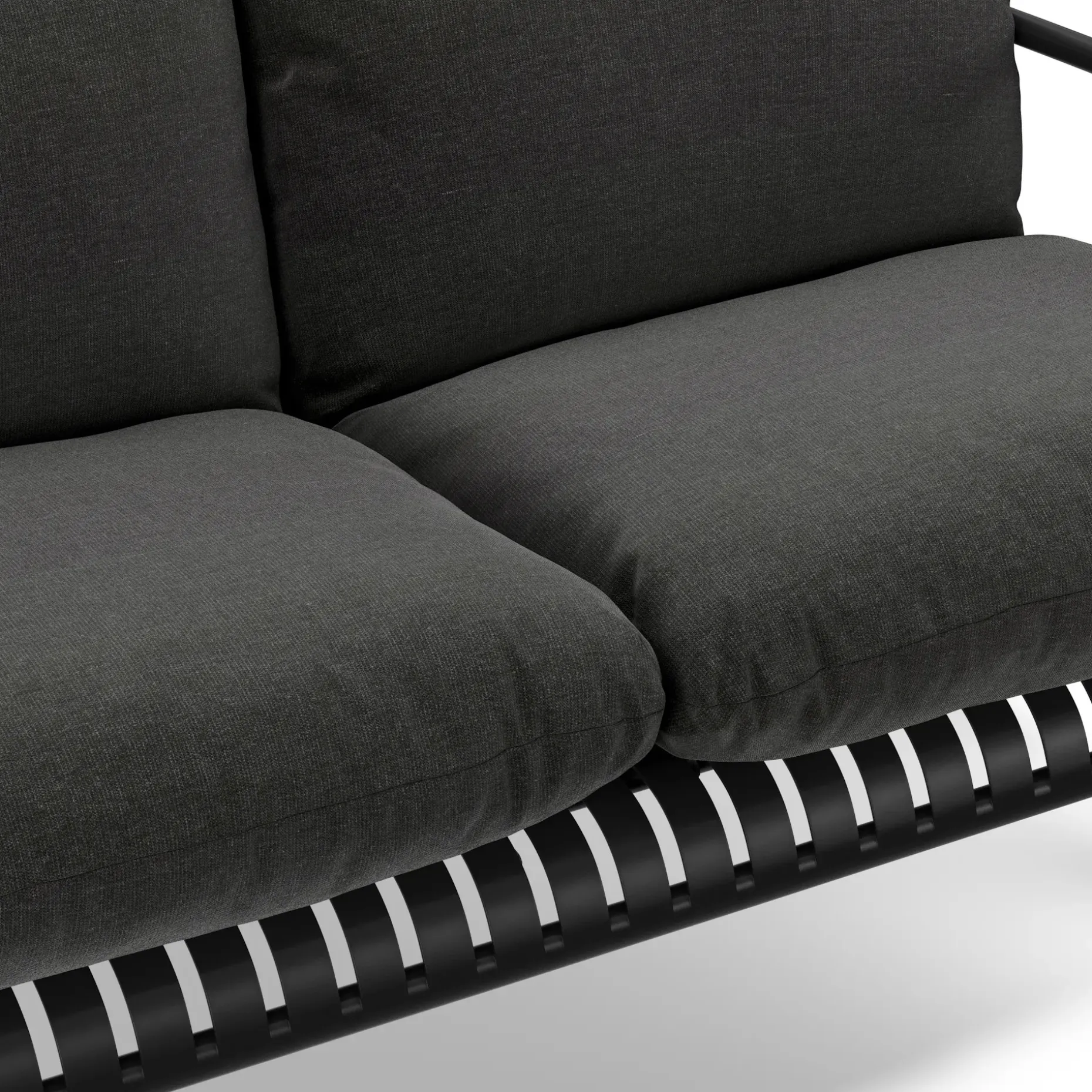 Sarek 59" Outdoor Loveseat and Ottoman Set - Sunbrella® Onyx