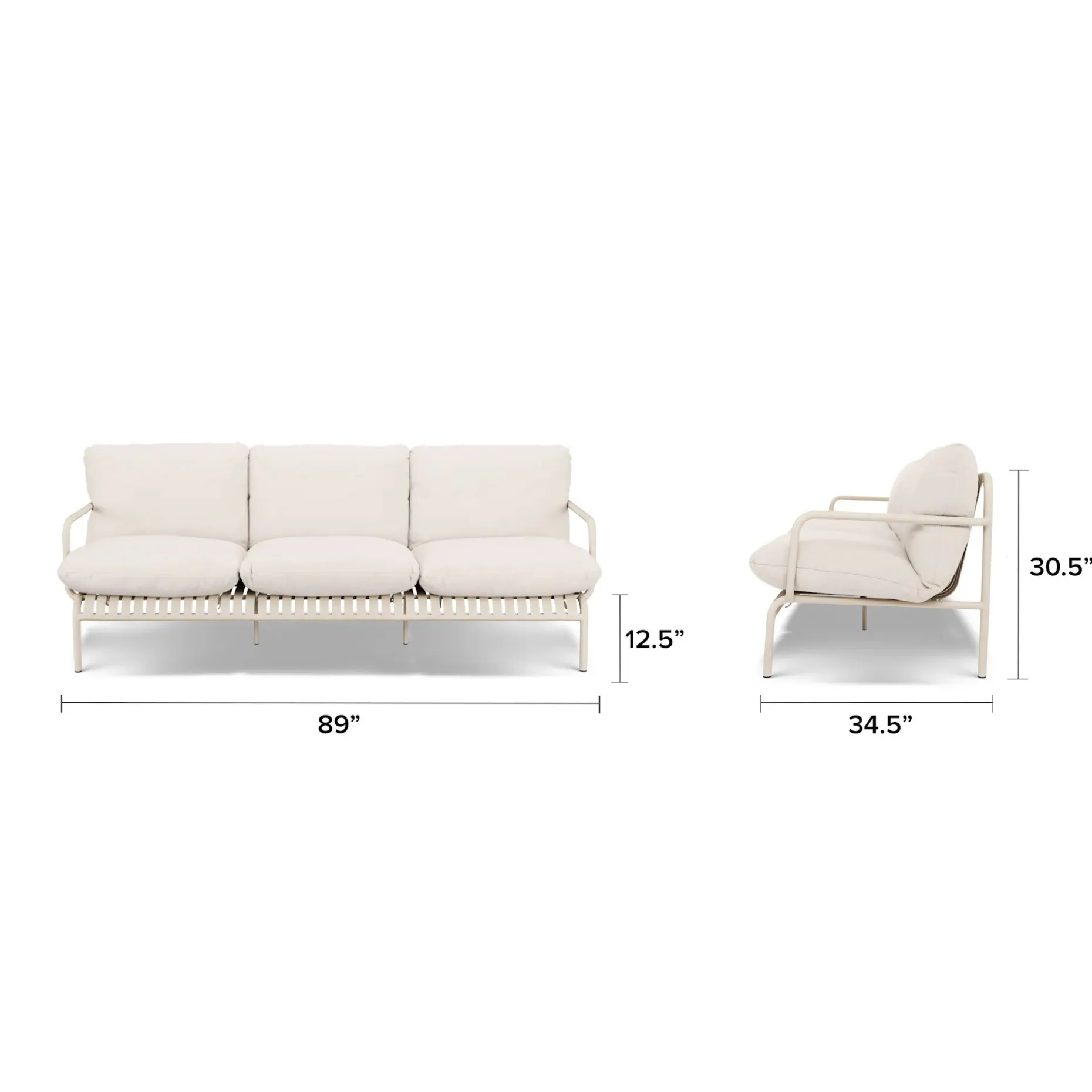 Sarek 89" Outdoor Sofa - Sunbrella® Linen