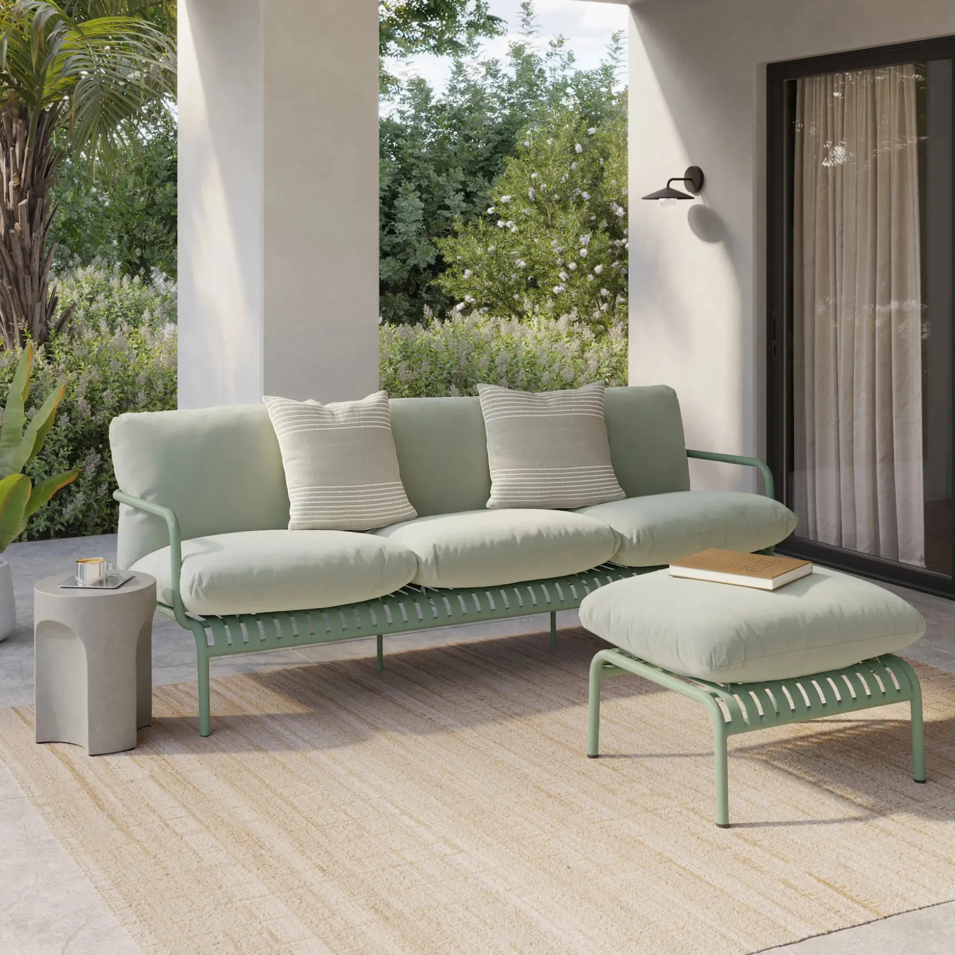 Sarek 89" Outdoor Sofa - Sunbrella® Linen