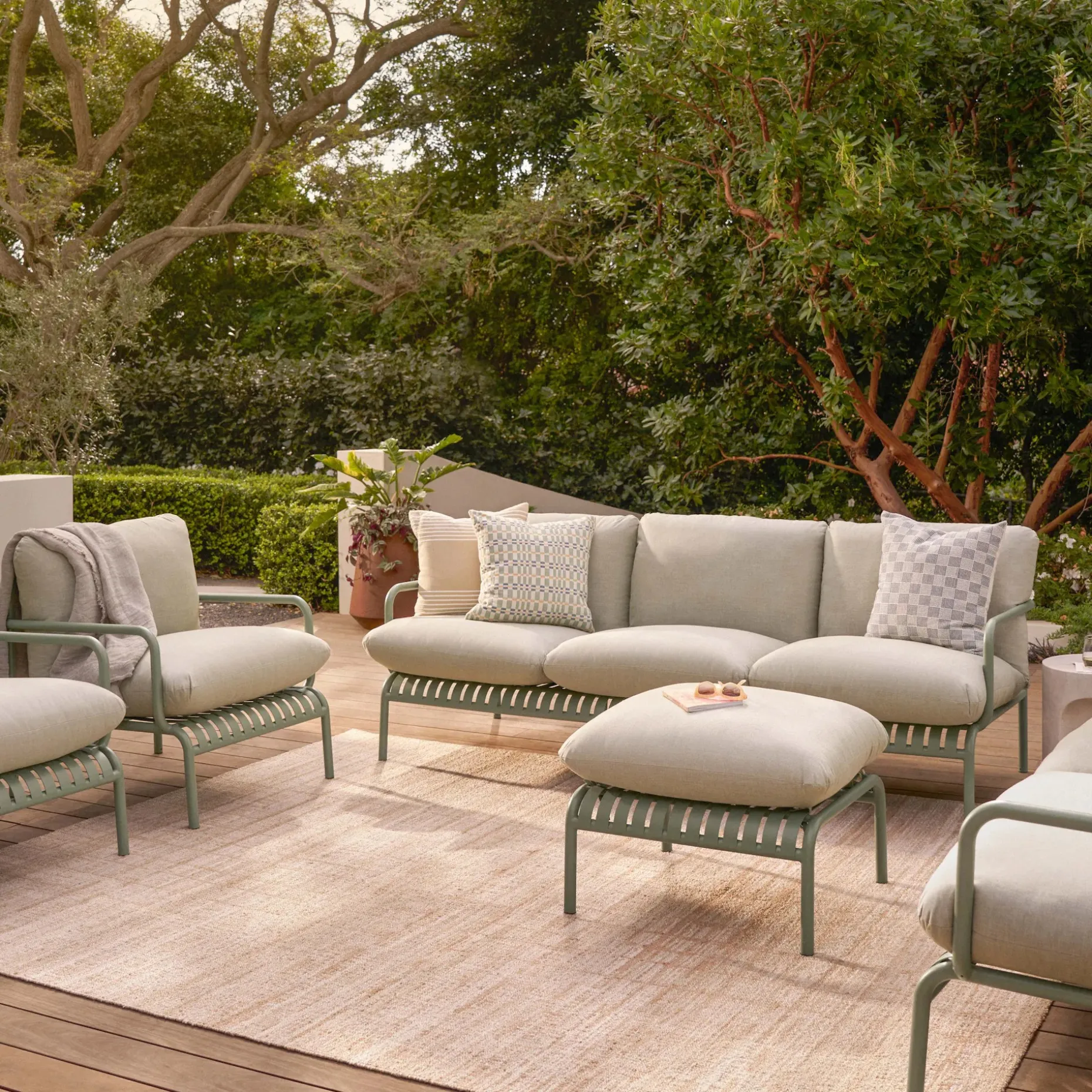 Sarek 89" Outdoor Sofa - Sunbrella® Mint