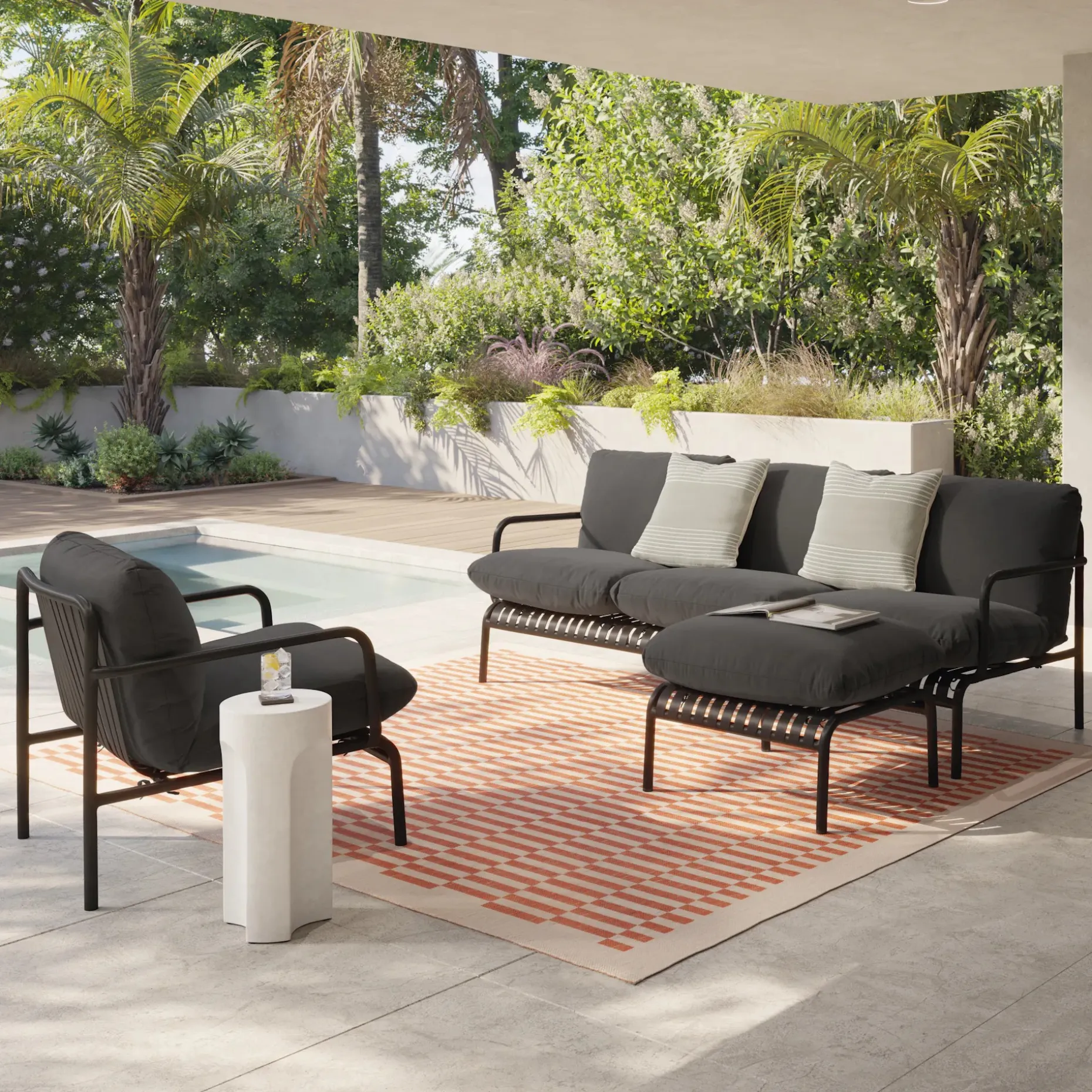 Sarek 89" Outdoor Sofa - Sunbrella® Onyx