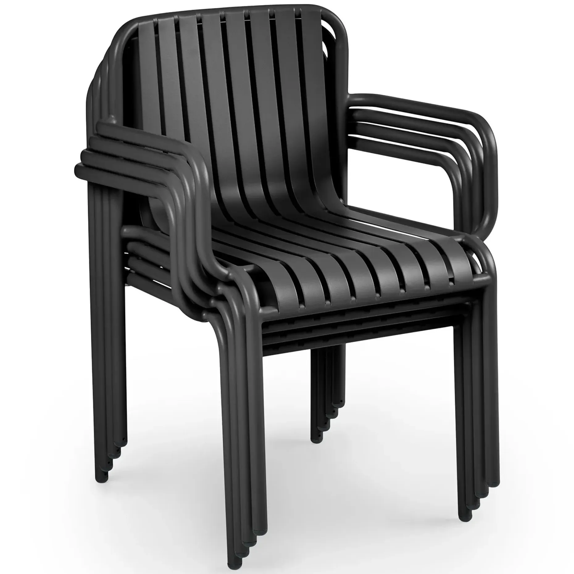 Sarek Outdoor Stackable Dining Armchair - Black