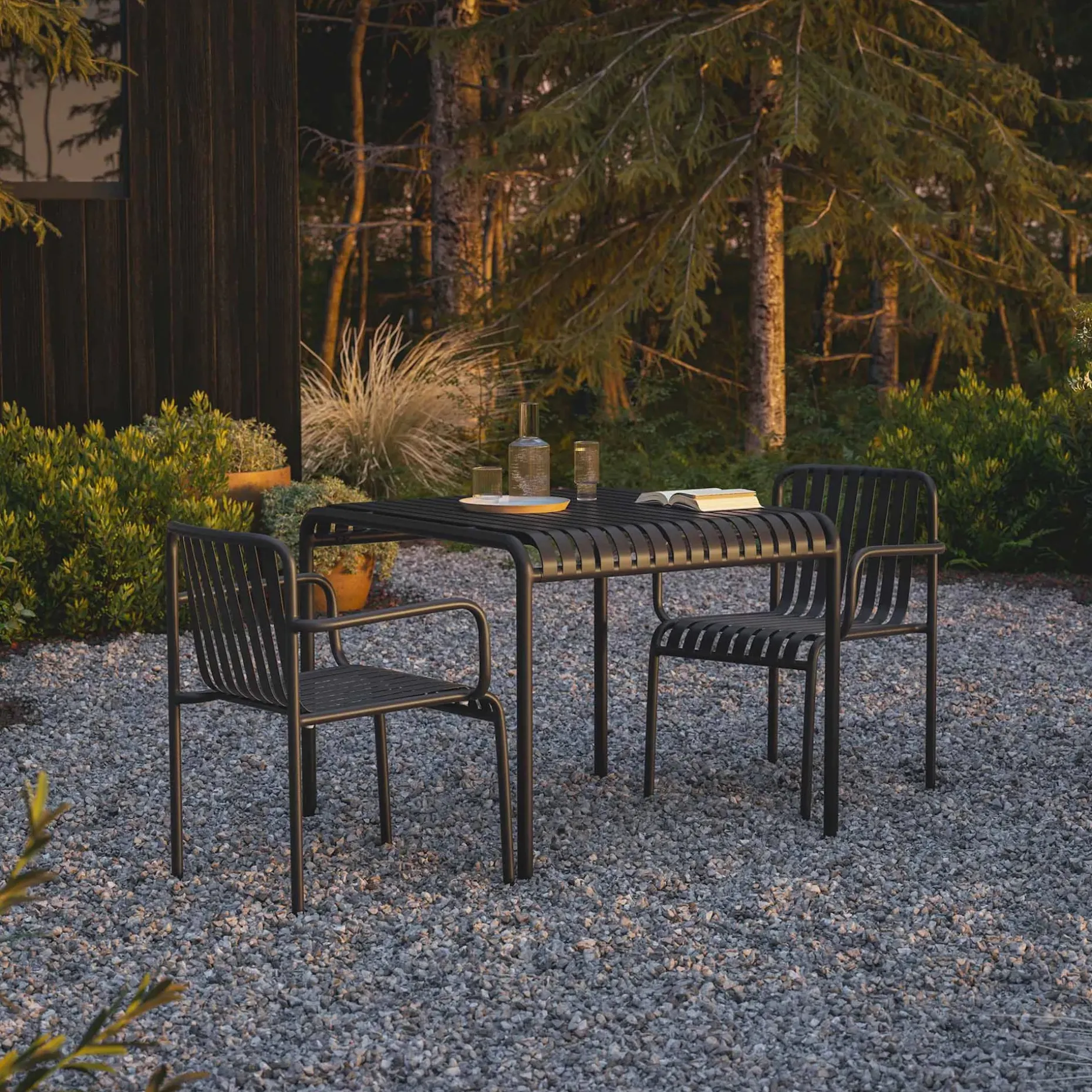 Sarek Outdoor Stackable Dining Armchair - Black