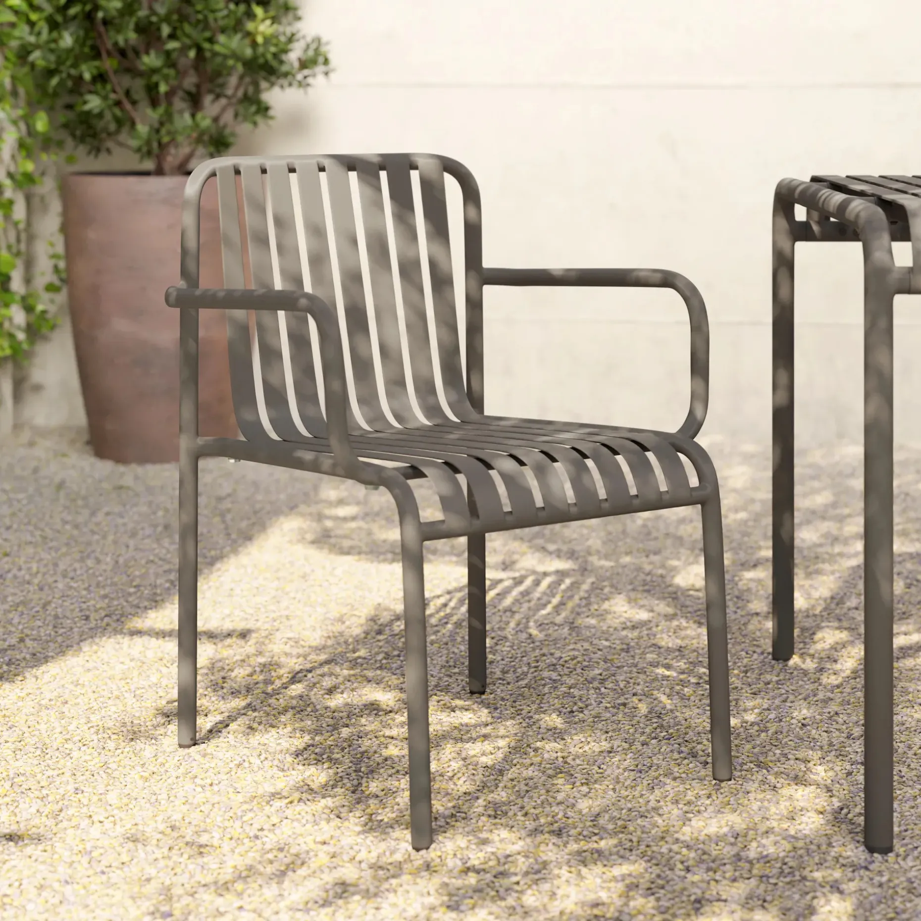 Sarek Outdoor Stackable Dining Armchair - Warm Stone