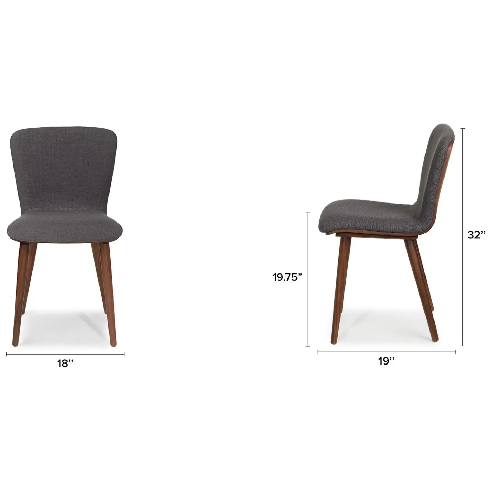 Sede Dining Chair - Walnut and Miller Gray