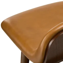 Sede Leather Bar Stool - Walnut and Toscana Tan