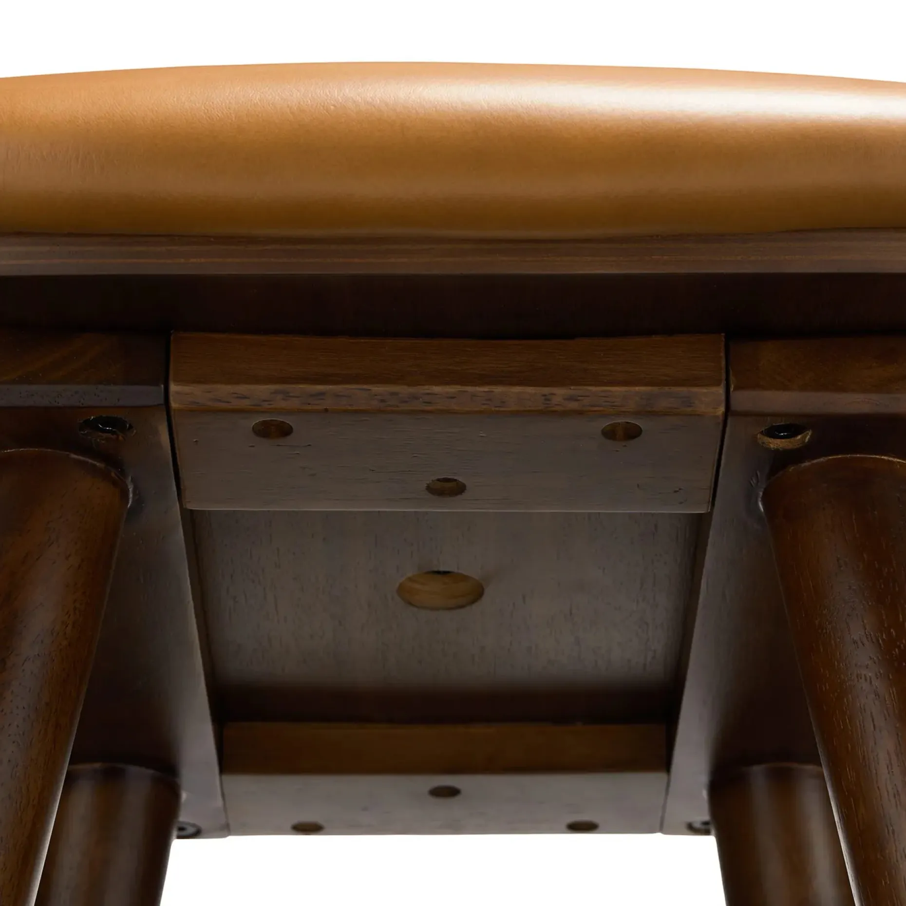 Sede Leather Bar Stool - Walnut and Toscana Tan