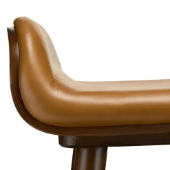 Sede Leather Counter Stool - Walnut and Toscana Tan
