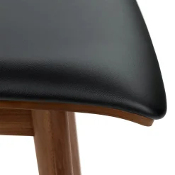 Sede Leather Swivel Bar Stool - Walnut and Black