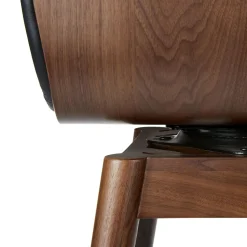 Sede Leather Swivel Bar Stool - Walnut and Black
