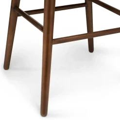 Sede Leather Swivel Counter Stool - Walnut and Black