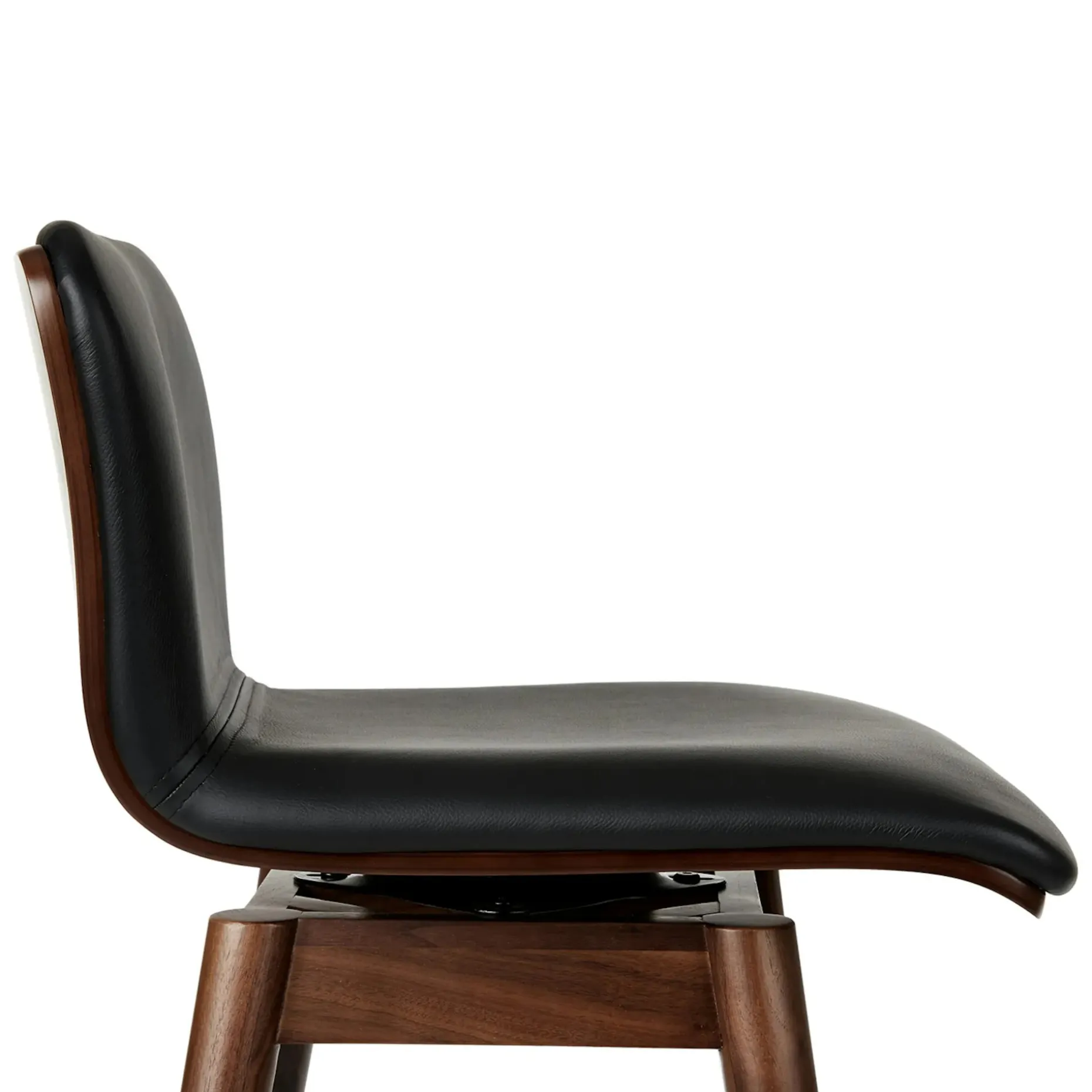 Sede Leather Swivel Counter Stool - Walnut and Black