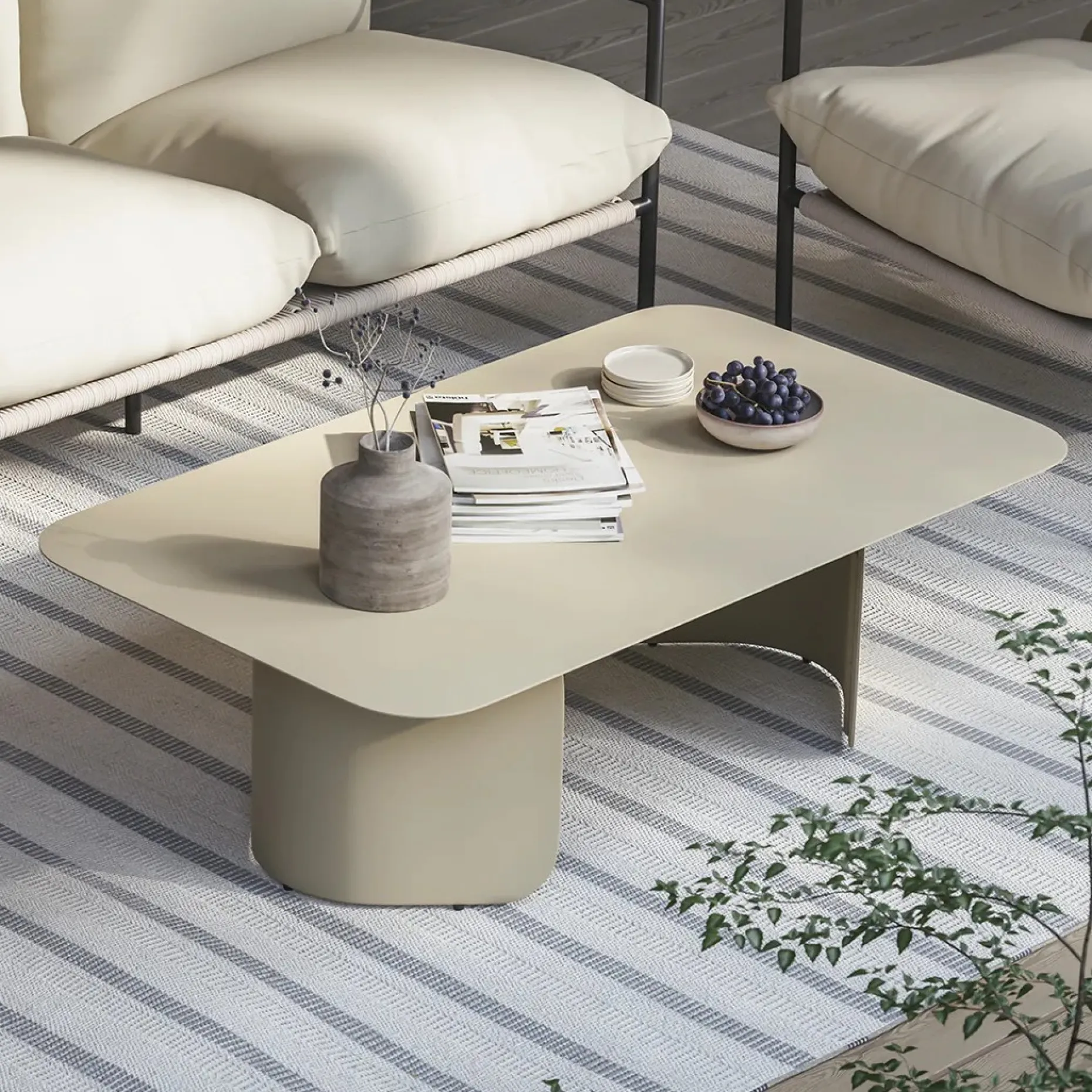 Skane 48" Outdoor Coffee Table - Taupe
