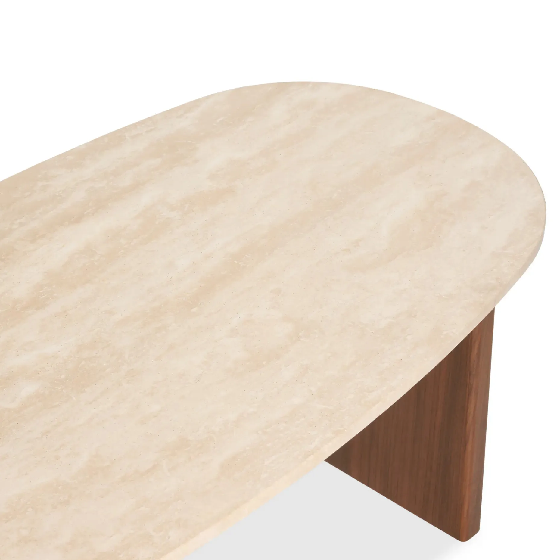 Sporo 47.25" Travertine Coffee Table - Walnut