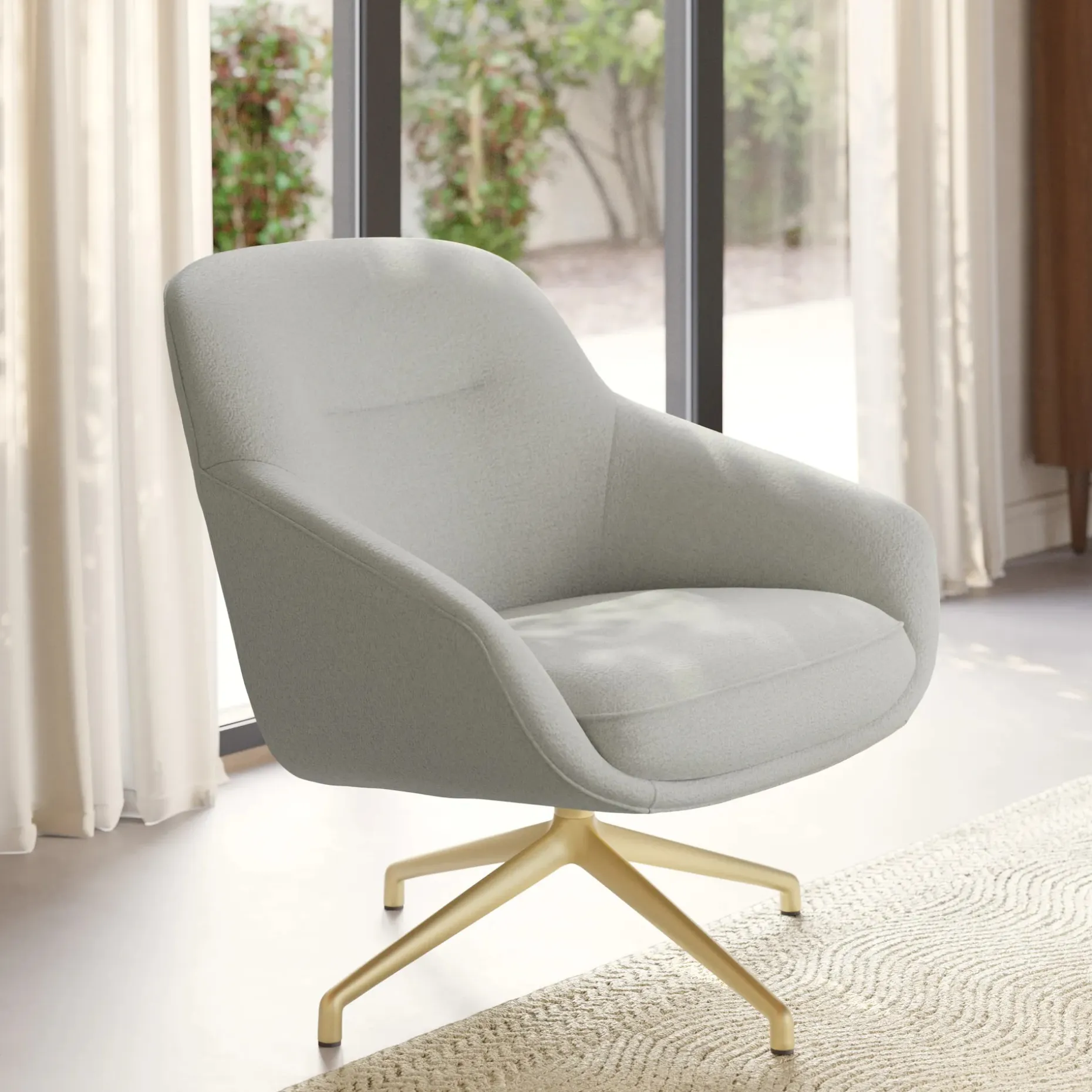 Sterling 33" Swivel Chair - Clover Ivory