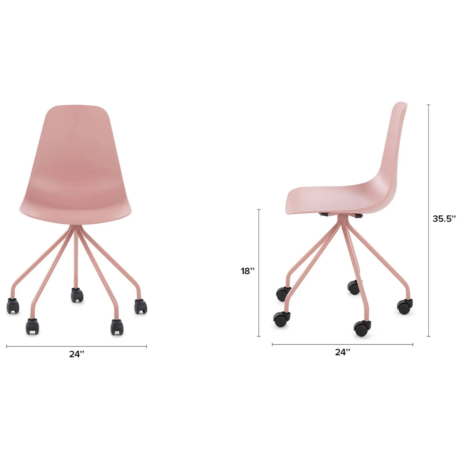 Svelti Office Chair - Dusty Pink