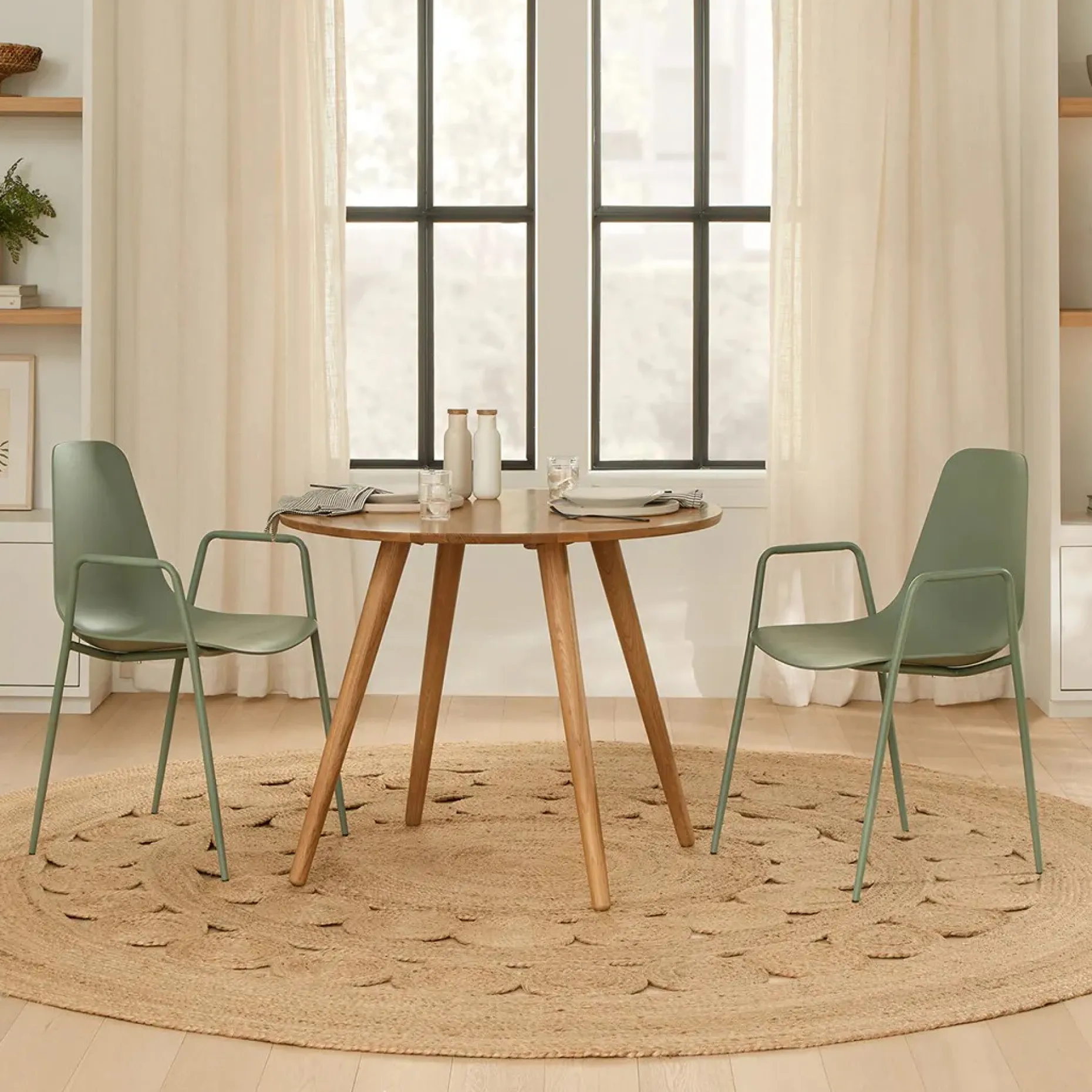 Svelti Stackable Dining Armchair - Aloe Green