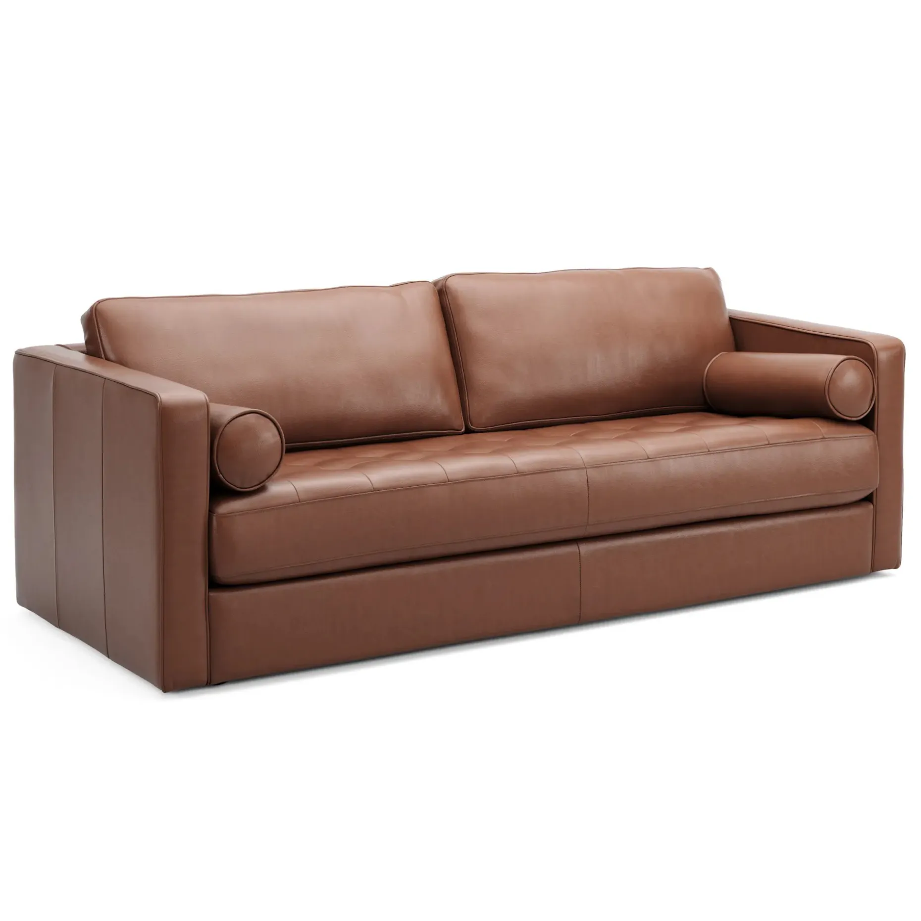 Sven 88" Grounded Tufted Leather Sofa - Taos Brown