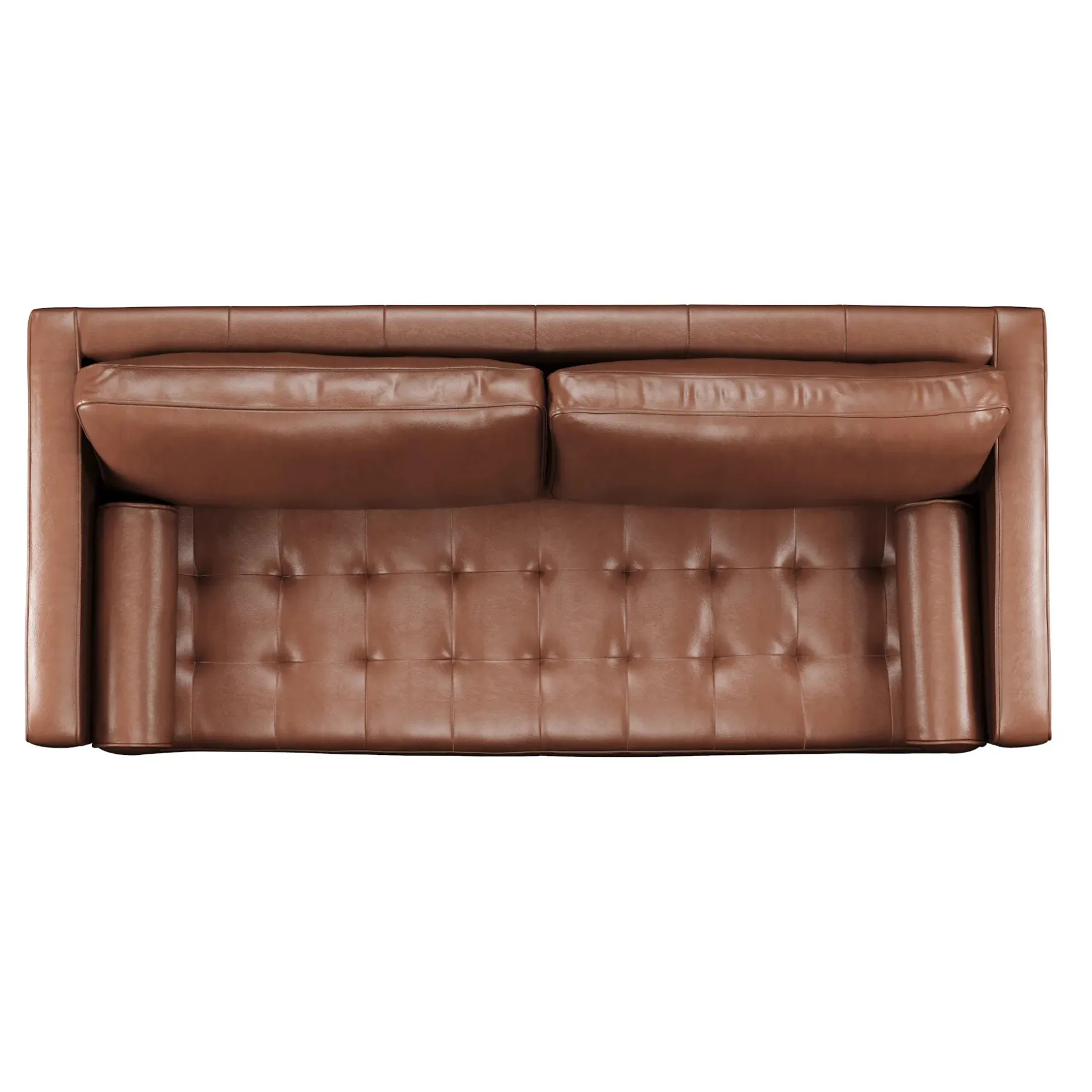 Sven 88" Grounded Tufted Leather Sofa - Taos Brown