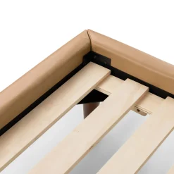 Sven King Tufted Leather Bed - Charme Tan
