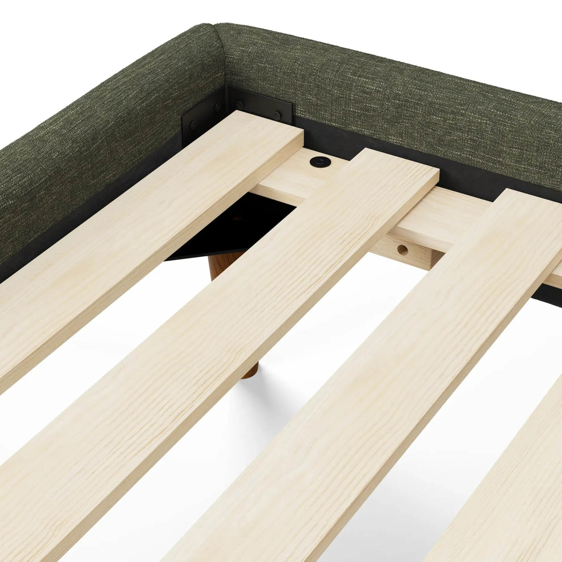 Sven Queen Tufted Bed - Fir Green