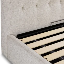 Sven Queen Tufted Storage Bed - Birch Ivory