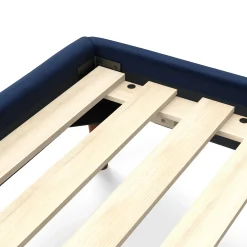 Sven Queen Tufted Velvet Bed - Plush Cascadia Blue