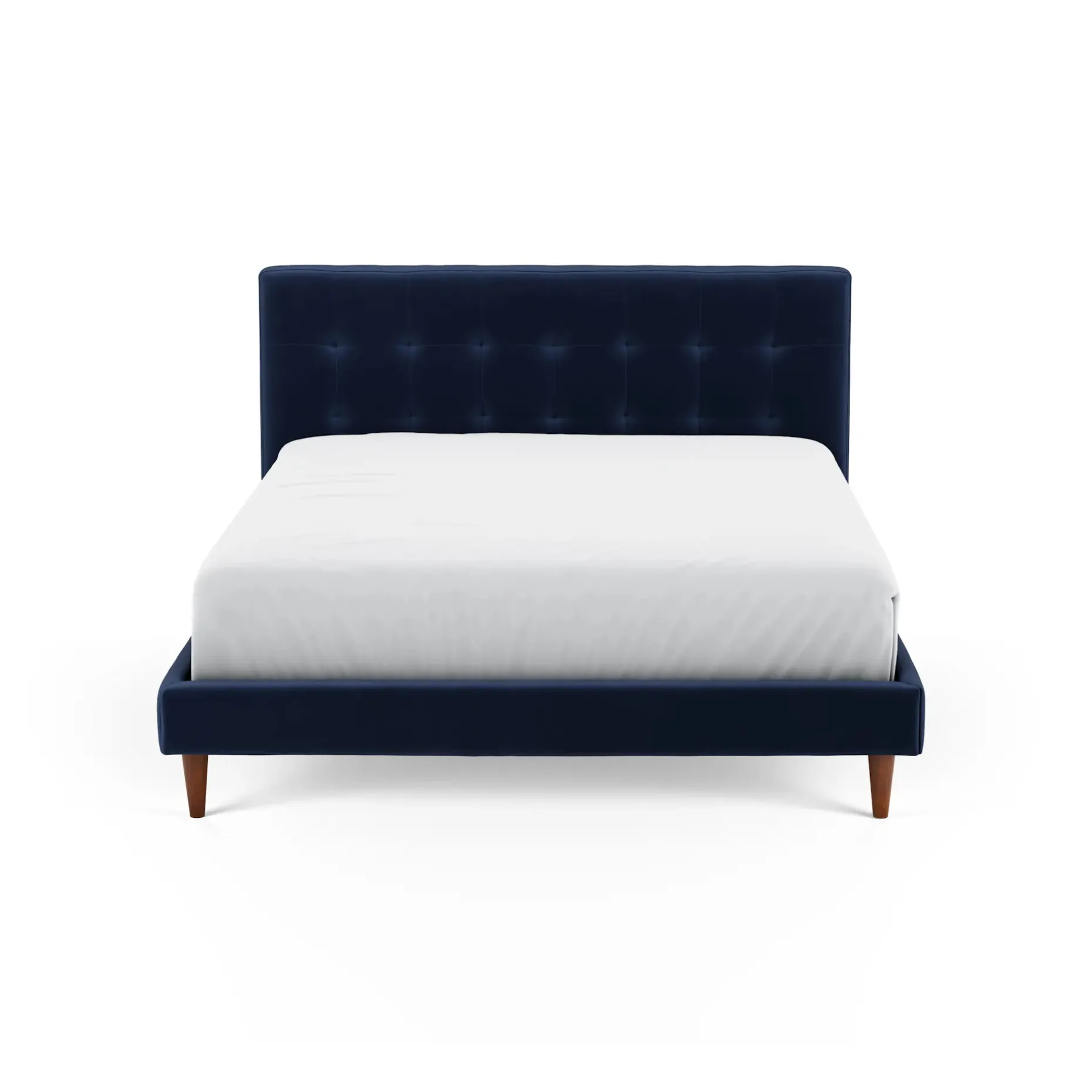 Sven Queen Tufted Velvet Bed - Plush Cascadia Blue