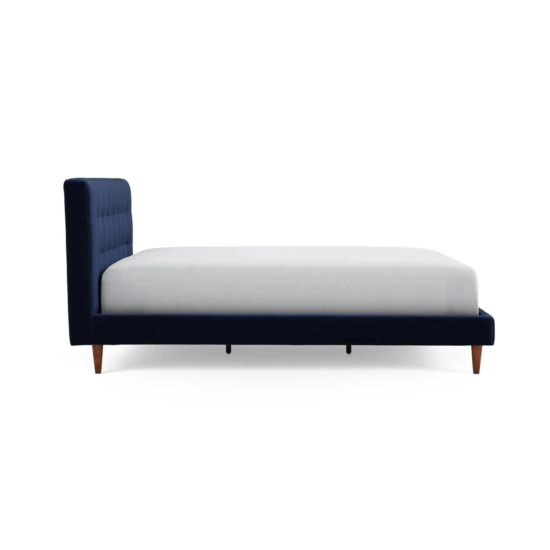 Sven Queen Tufted Velvet Bed - Plush Cascadia Blue