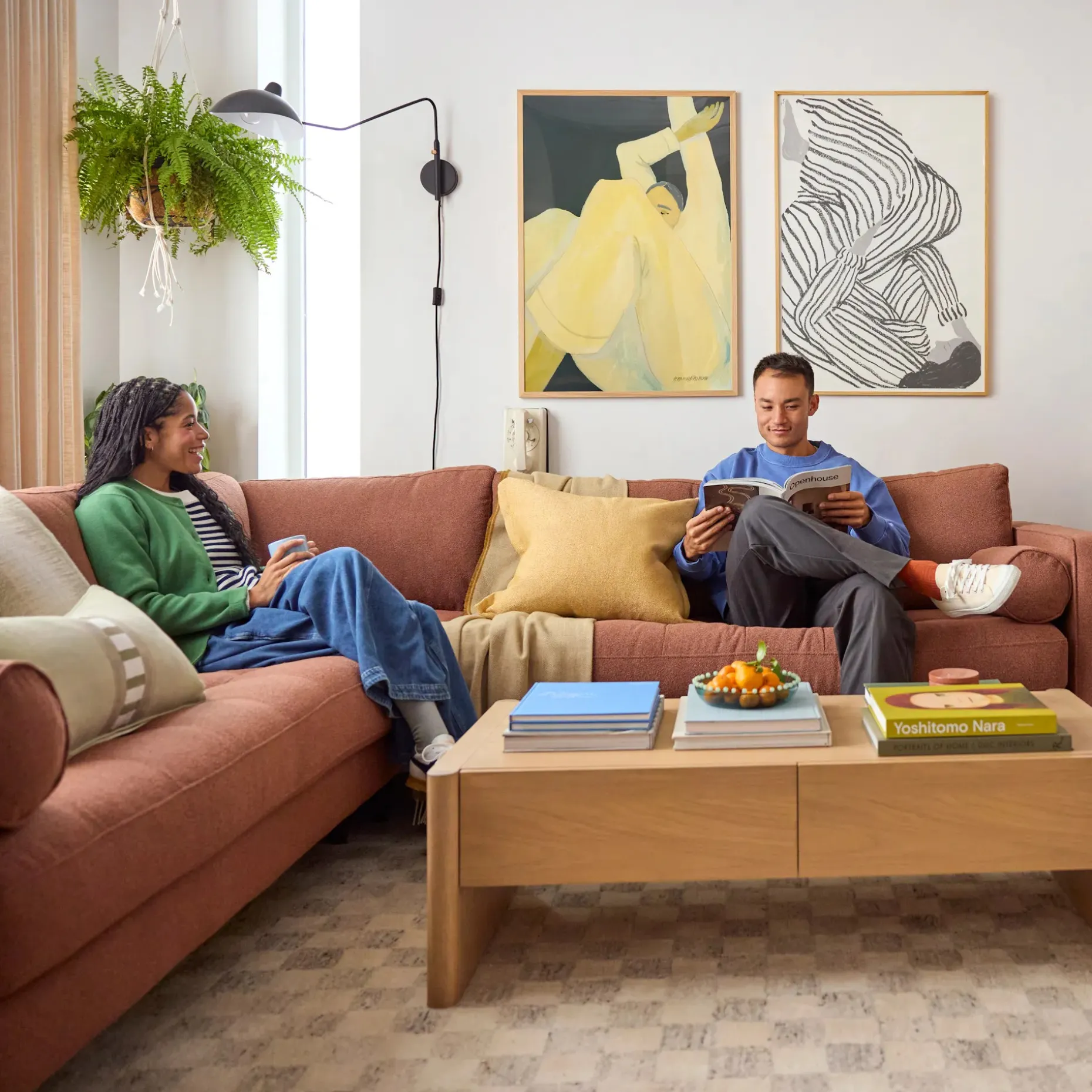 Sven 107" Tufted Corner Sectional - Ratine Oxide