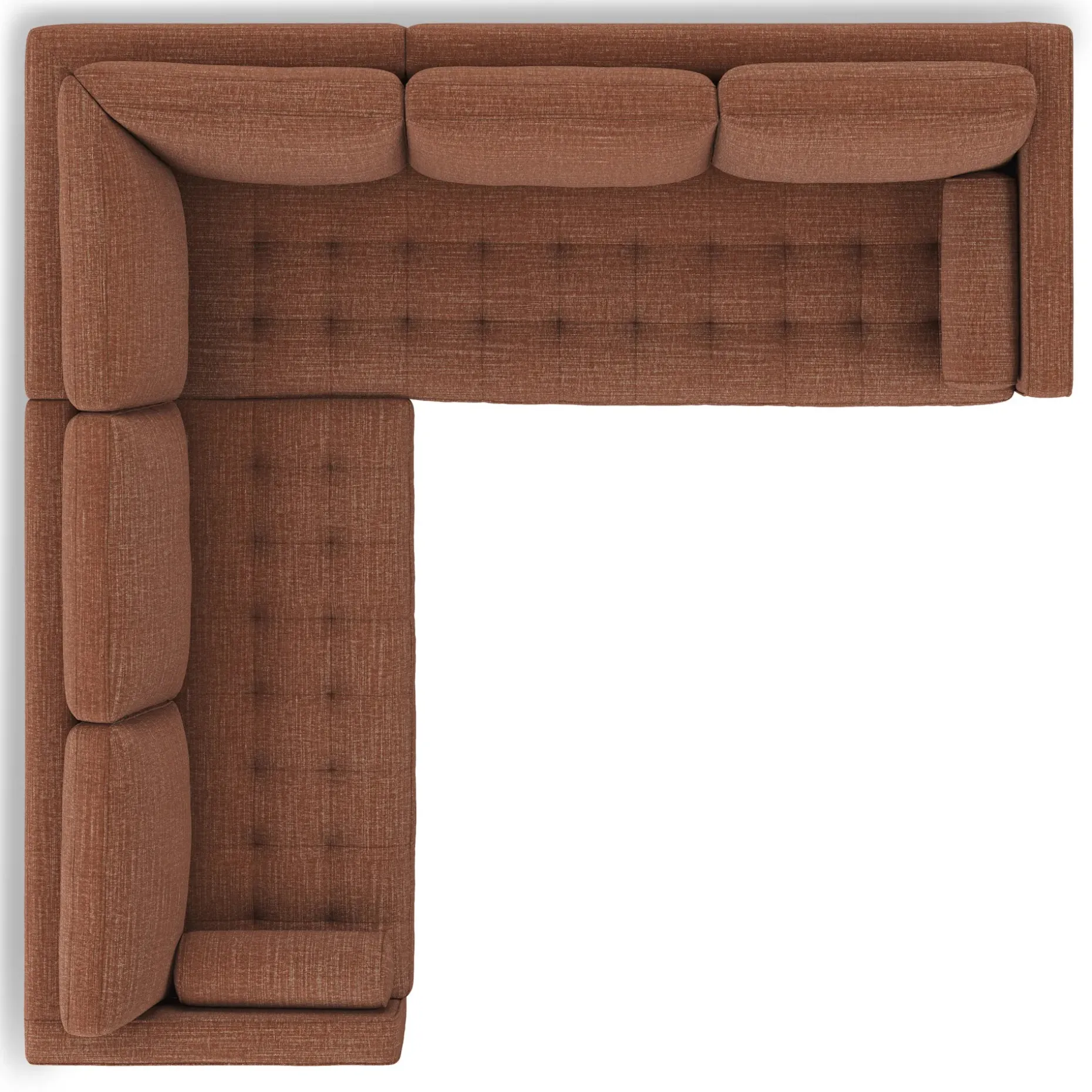 Sven 107" Tufted Corner Sectional - Napa Rust